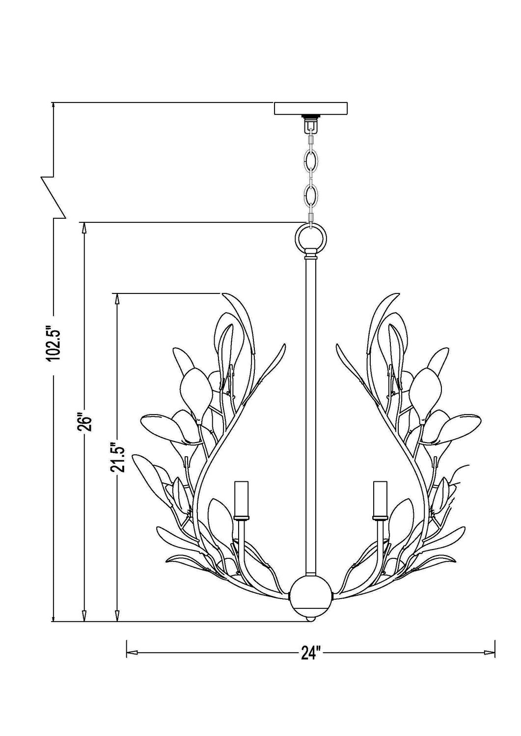 Lustre 5 lumières | Claudine
