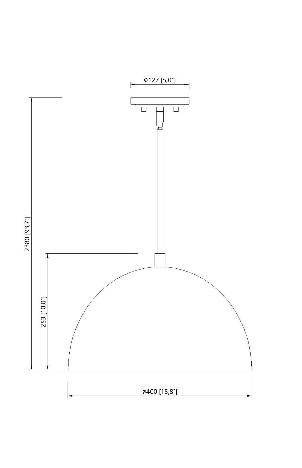 Suspension 1 lumière | Vega