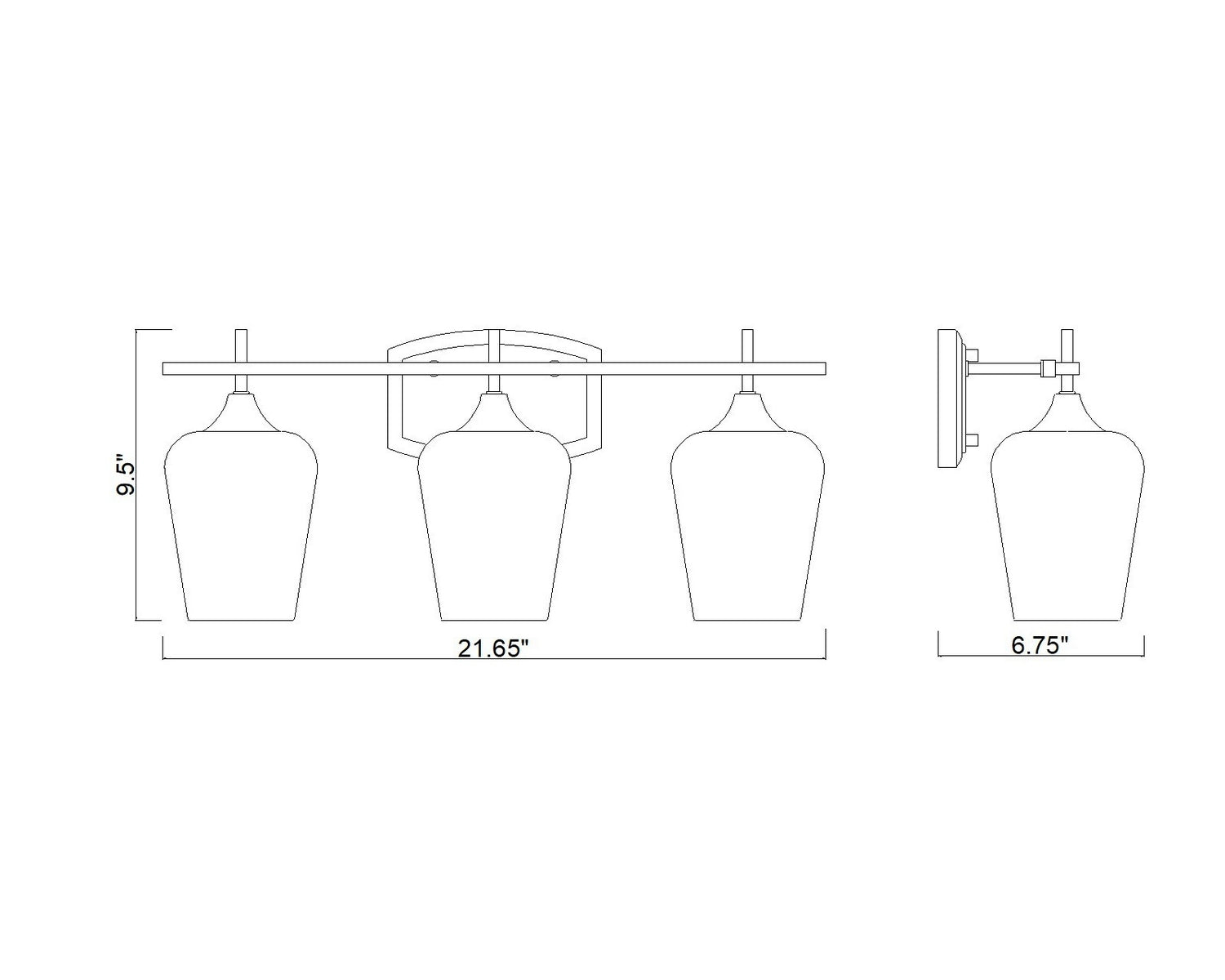 Applique de vanité 3 lumières | Joliet