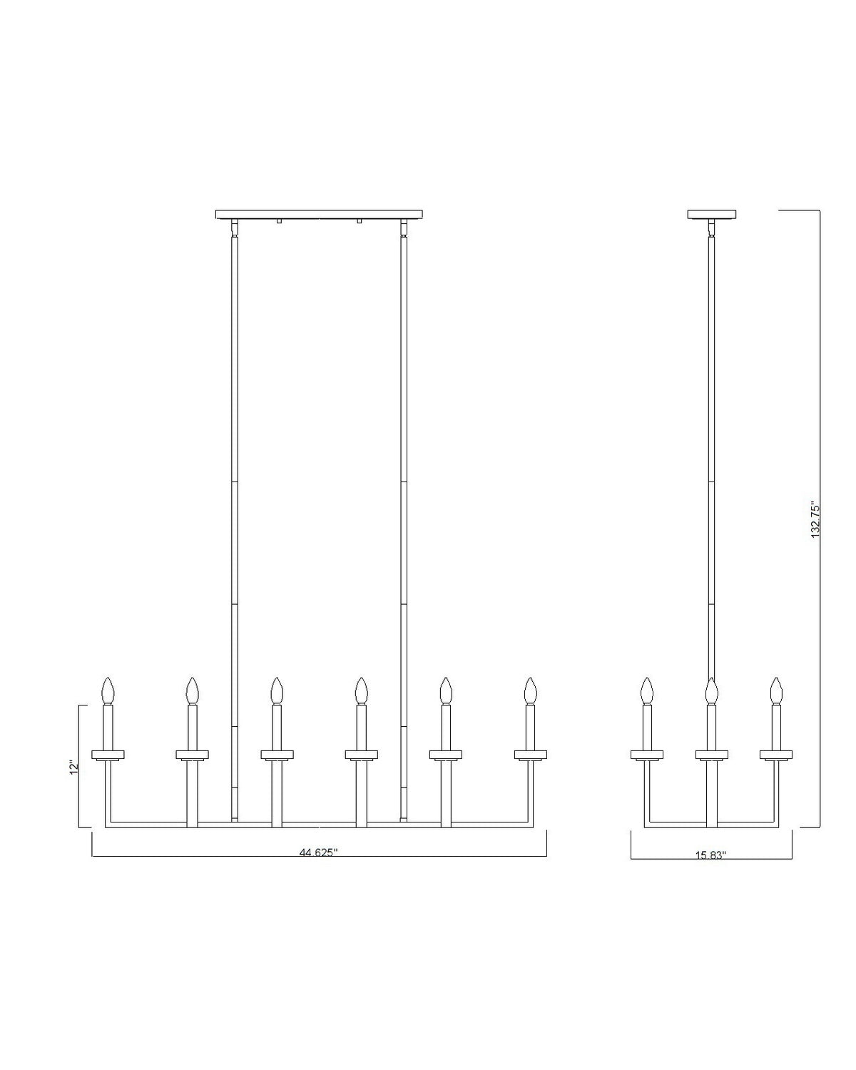 Lustre linéaire 10 lumières | Gaultier