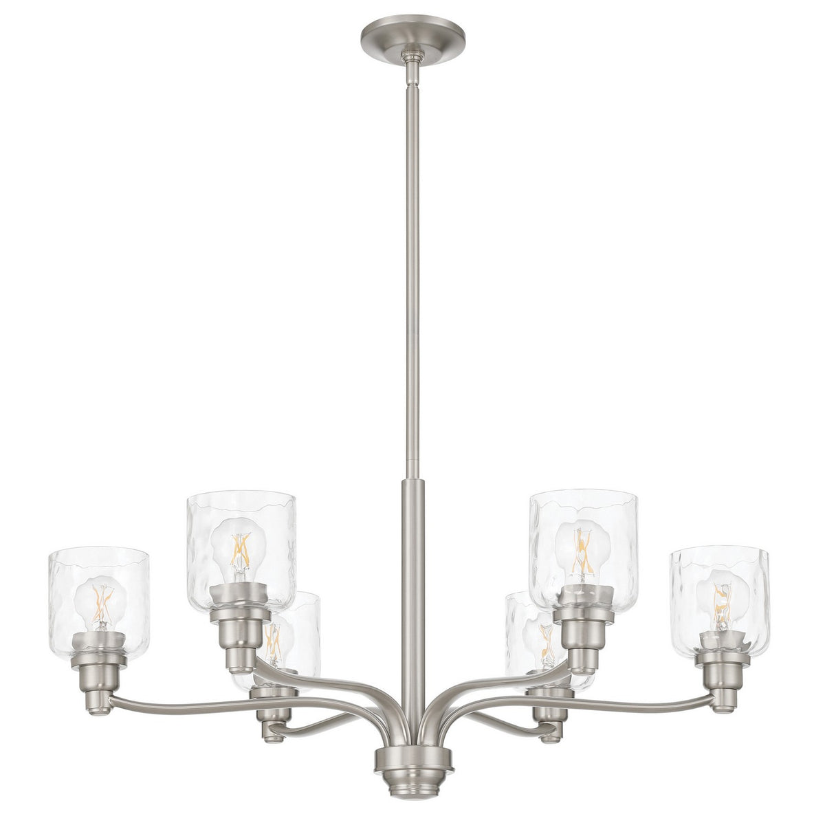 Lustre 6 lumières | Laurent — Étain / Nickel / Argent — 208187A