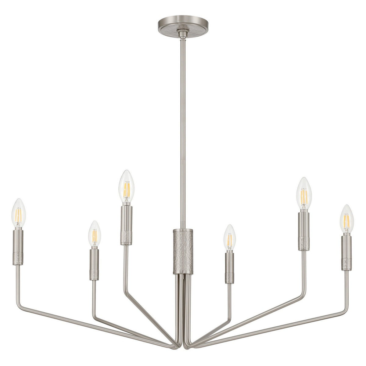 Lustre 6 lumières | Dylan — Étain / Nickel / Argent — 208273A