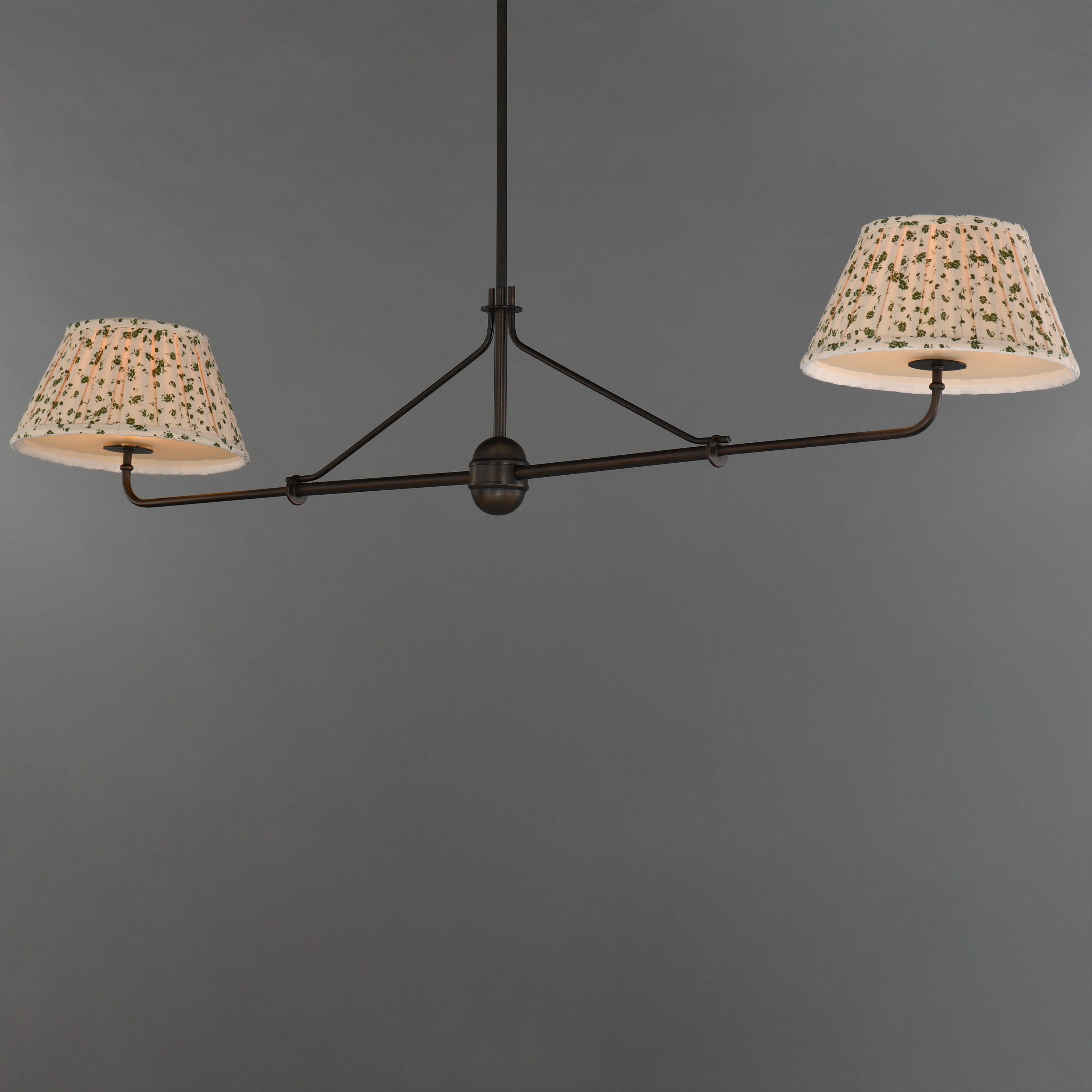 Suspension linéaire 2 lumières en bronze antique | Dunbridge