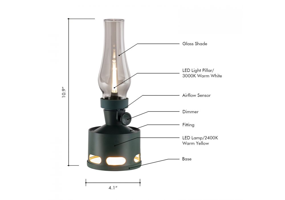 OLD DAYS Table lamp - T140004-Forest Green | TUBICEN