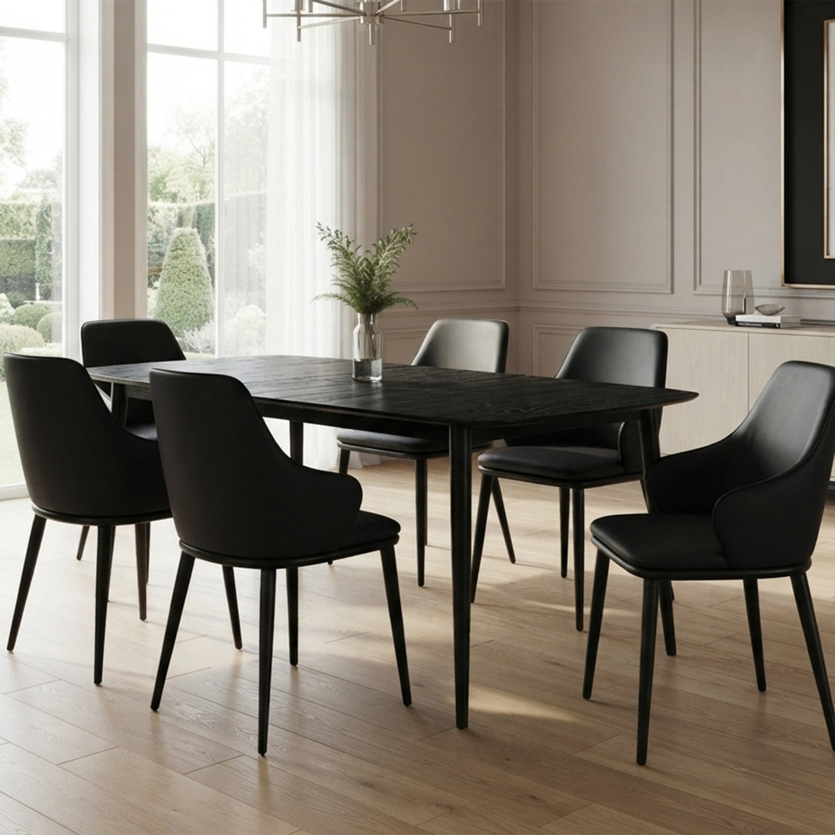 Table à manger extensible 63 à 79 po | Phylon - NOIR | World Wide