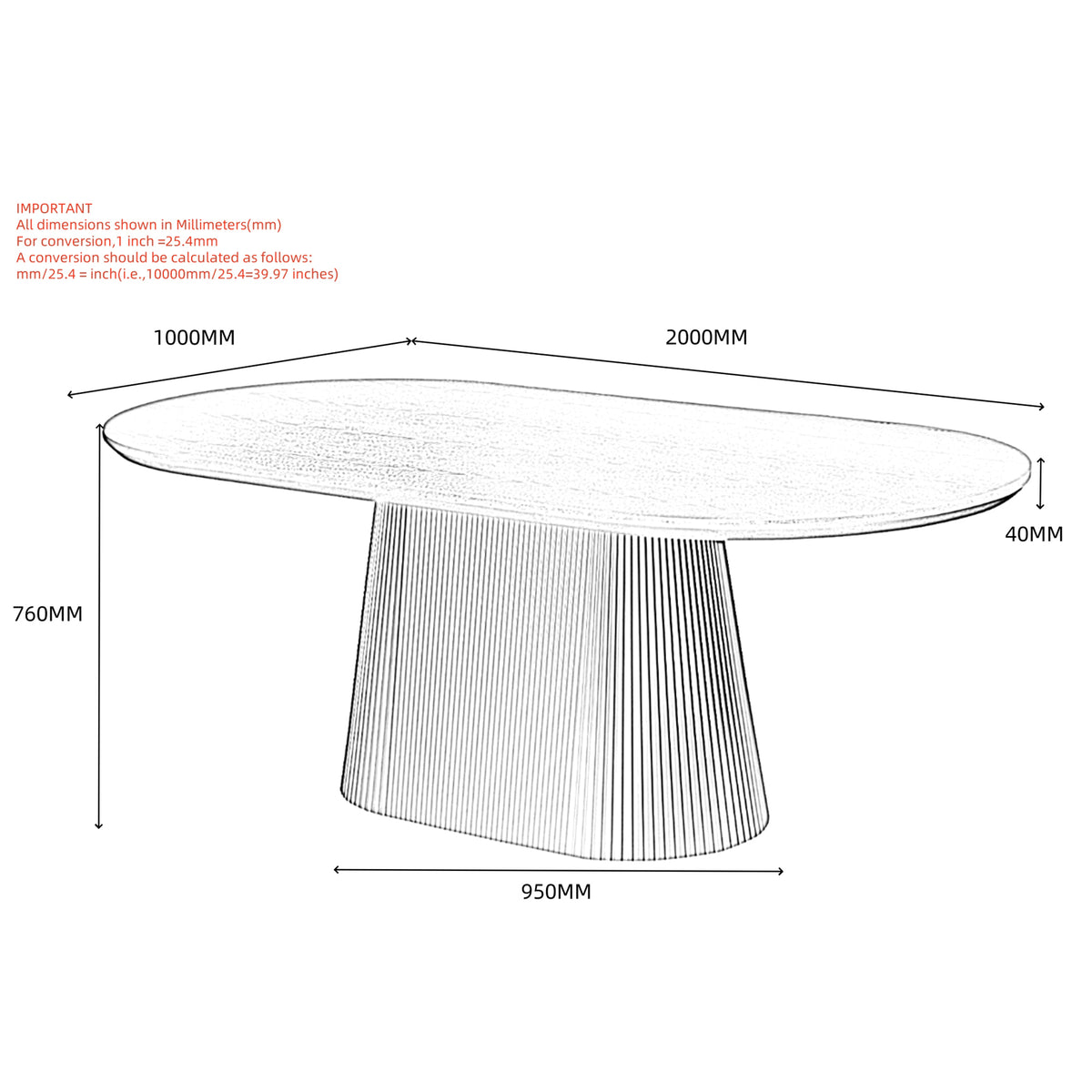 Table à manger ovale 79 po Tovas – fini NOIR | World Wide