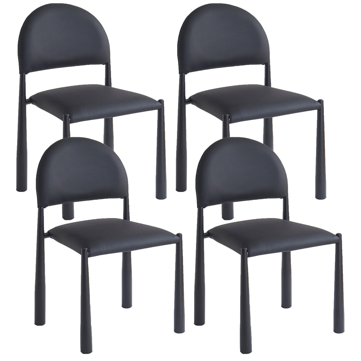 Chaises de salle à manger, ensemble de 4 Auggie – fini NOIR/NOIR | World Wide