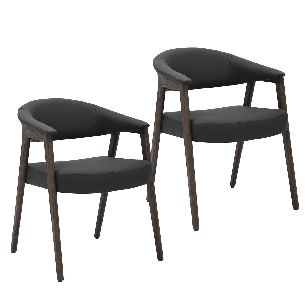 Chaises de salle à manger, ensemble de 2 Bexley – fini NOIR/NOYER FONCÉ | World Wide