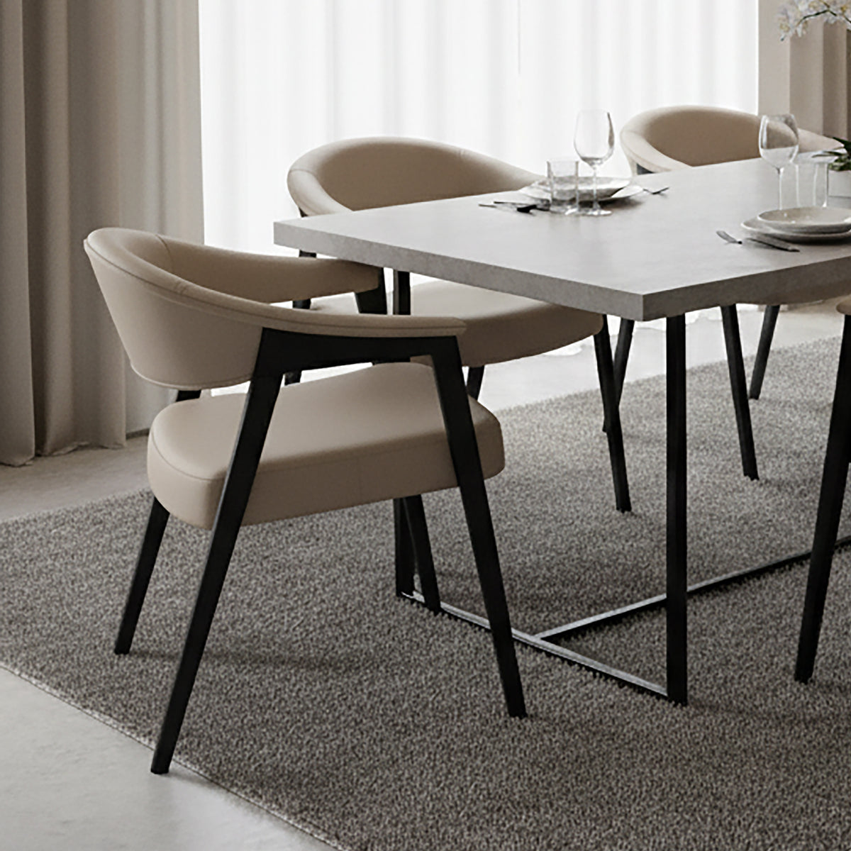 Chaises de salle à manger, ensemble de 2 Bexley – fini CHAMPIGNON/NOIR | World Wide