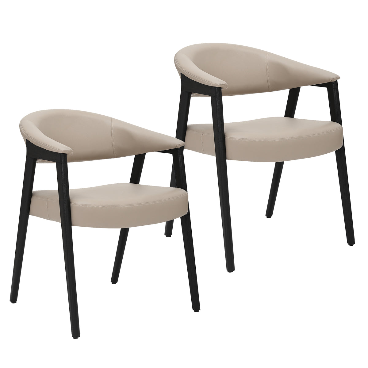 Chaises de salle à manger, ensemble de 2 Bexley – fini CHAMPIGNON/NOIR | World Wide