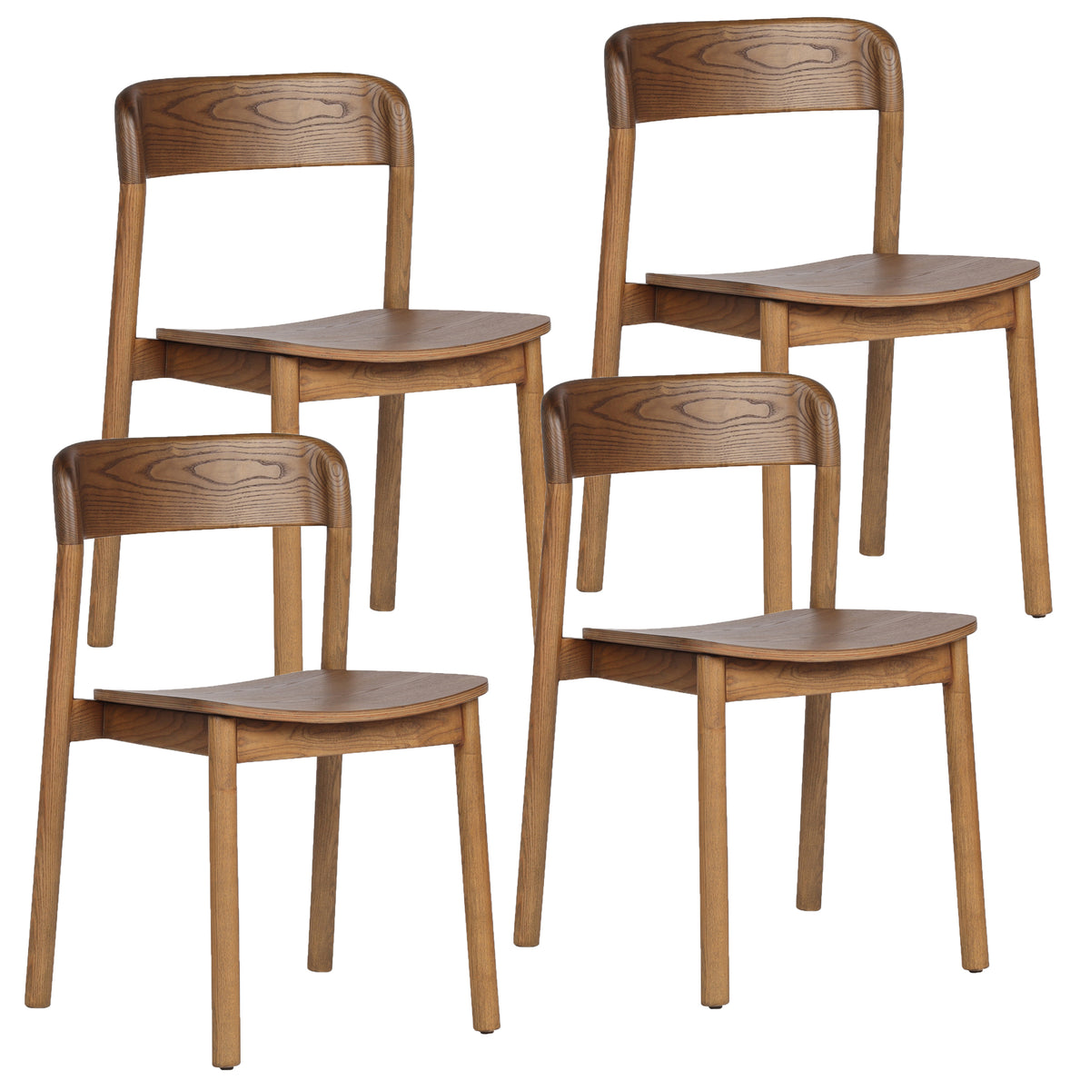 Chaises de salle à manger, ensemble de 4 Jonas – fini NOYER | World Wide