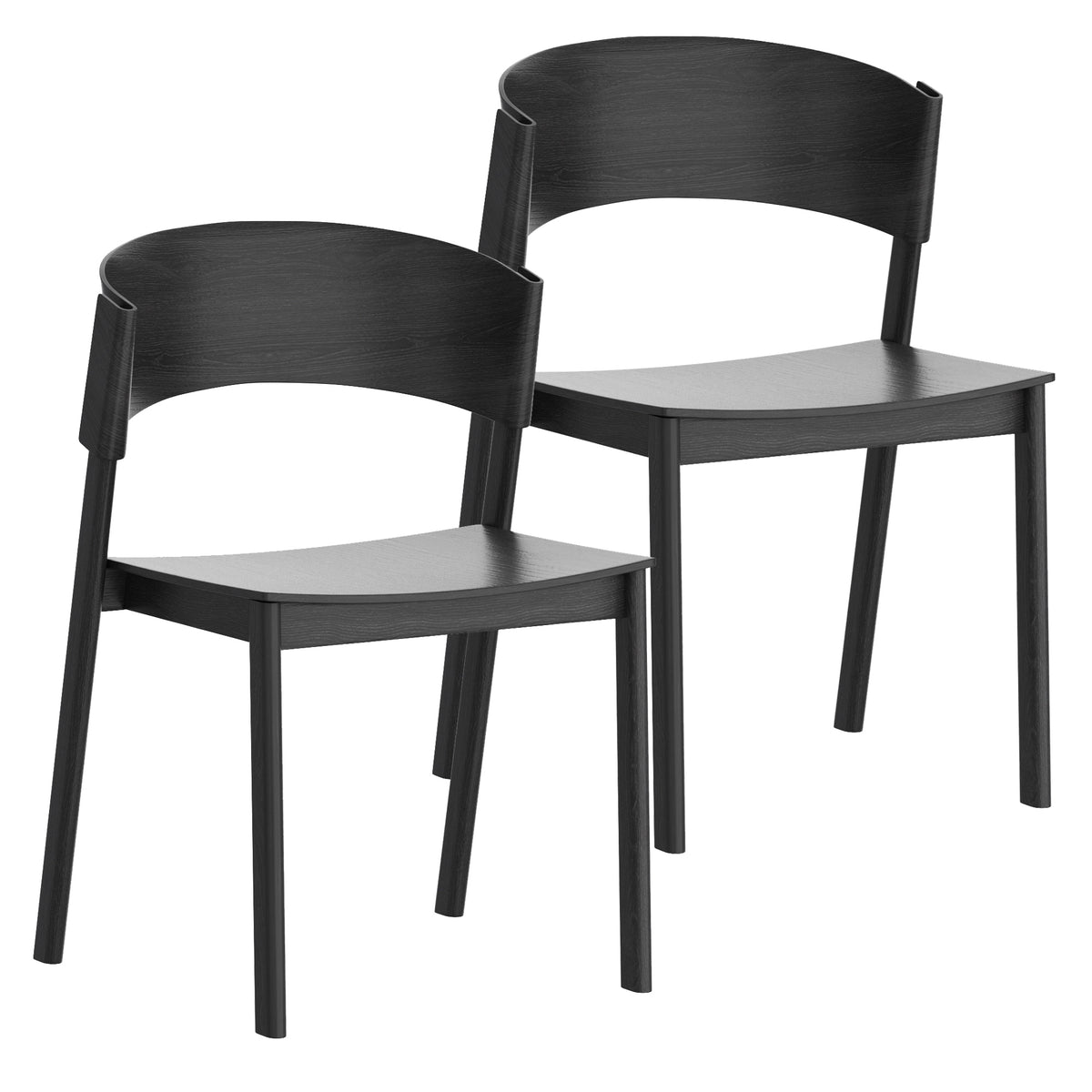 Chaises de salle à manger, ensemble de 2 Elias – fini NOIR | World Wide