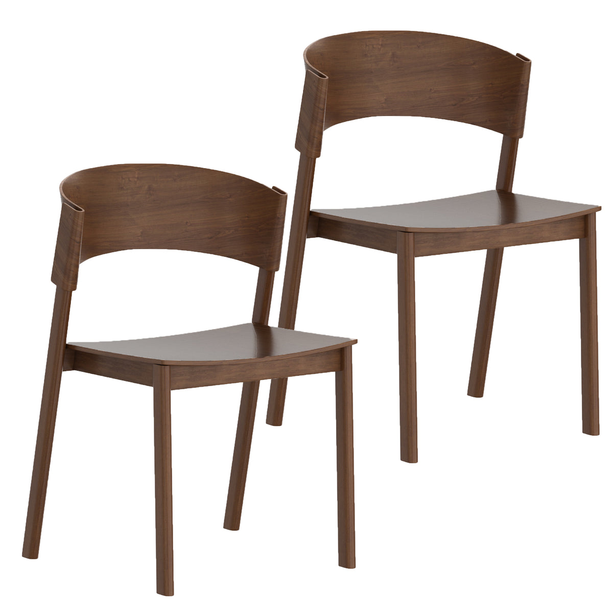 Chaises de salle à manger, ensemble de 2 Elias – fini NOYER | World Wide
