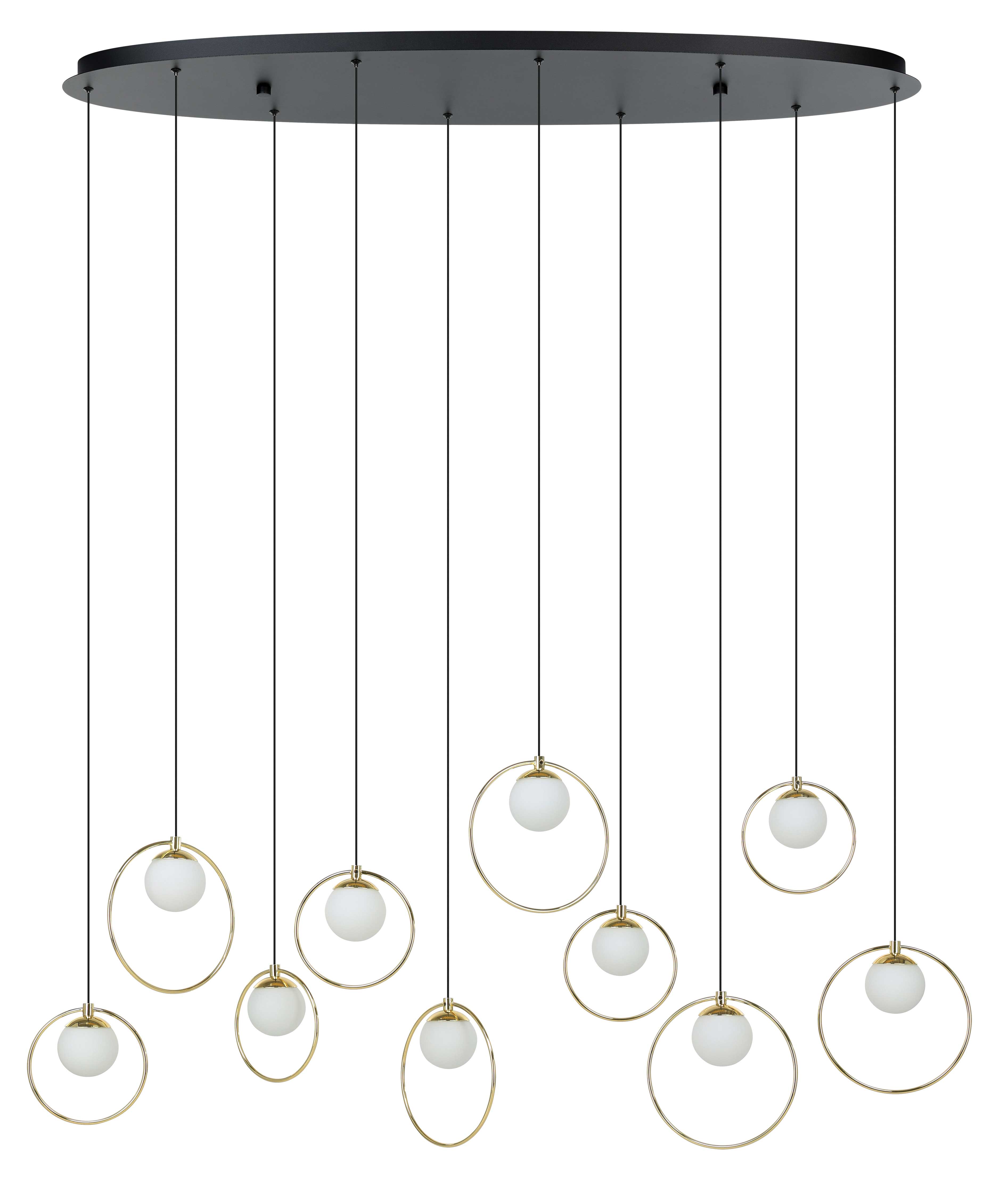 PORTOCOLOM Pendant Black, Gold INTEGRATED LED - 206114A | EGLO