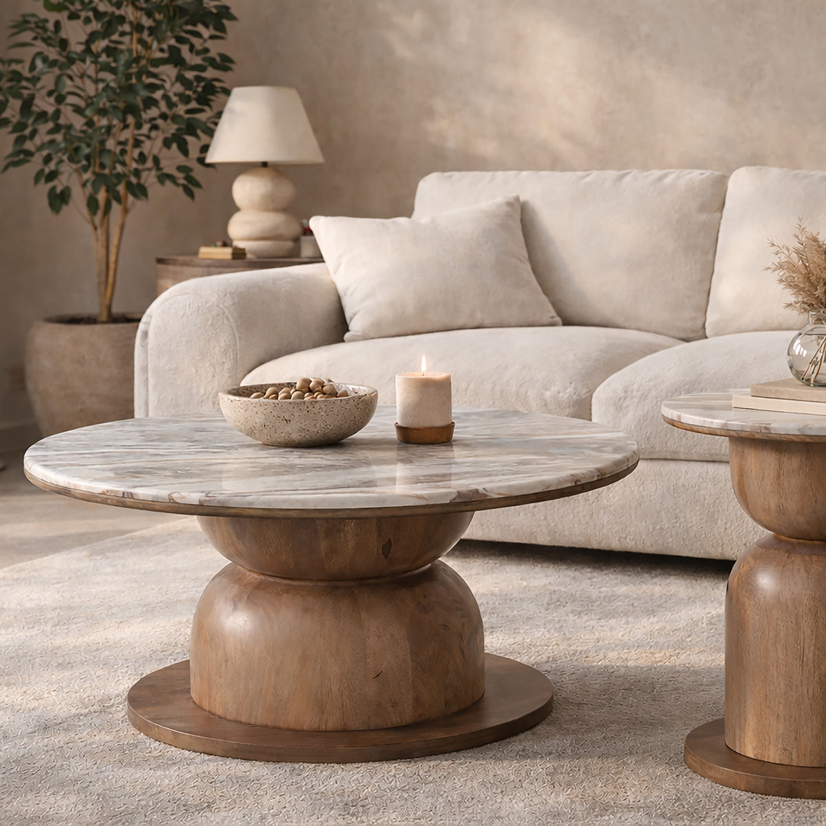 Table basse ronde en marbre Martina | World Wide