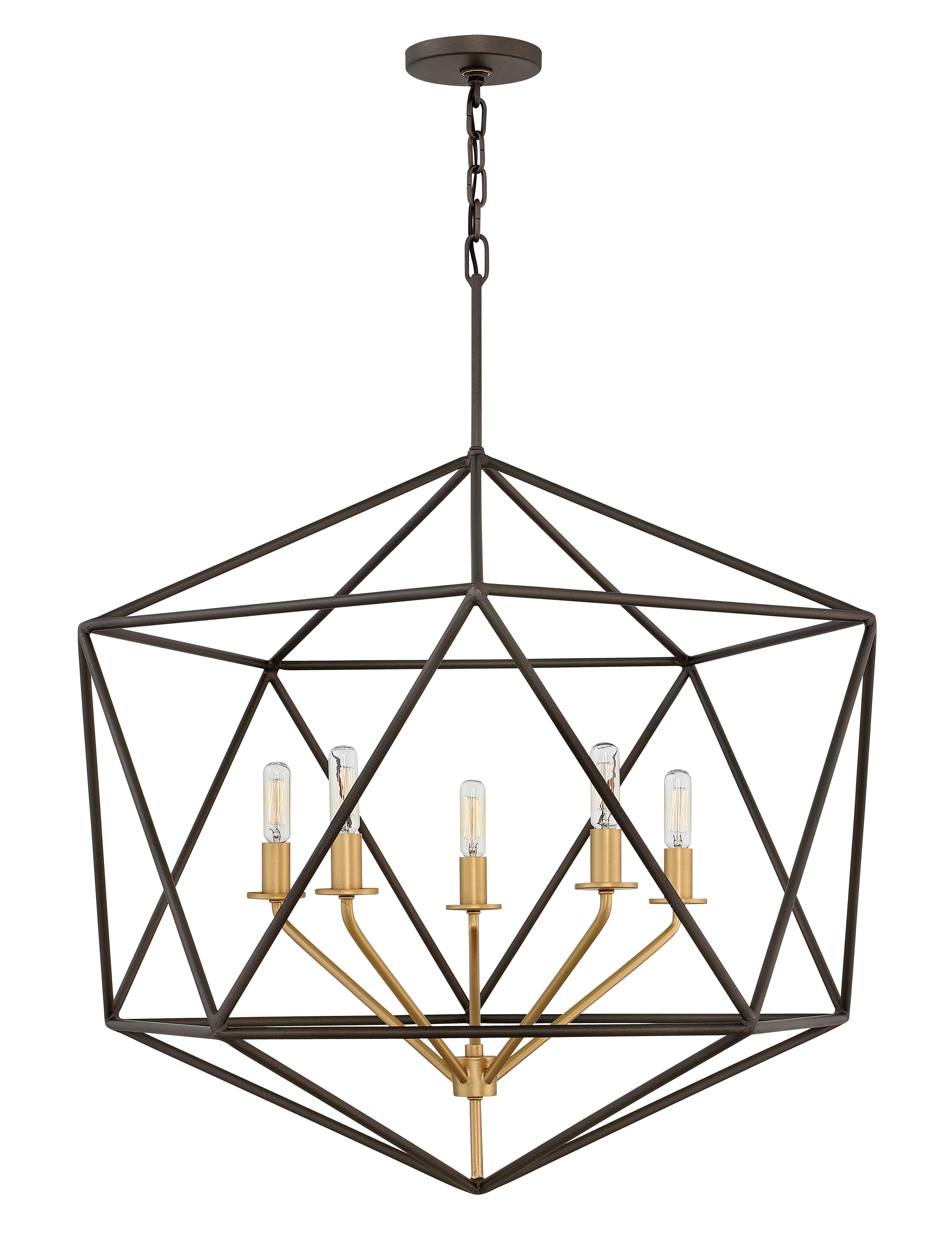 Moyen lustre à cadre ouvertr