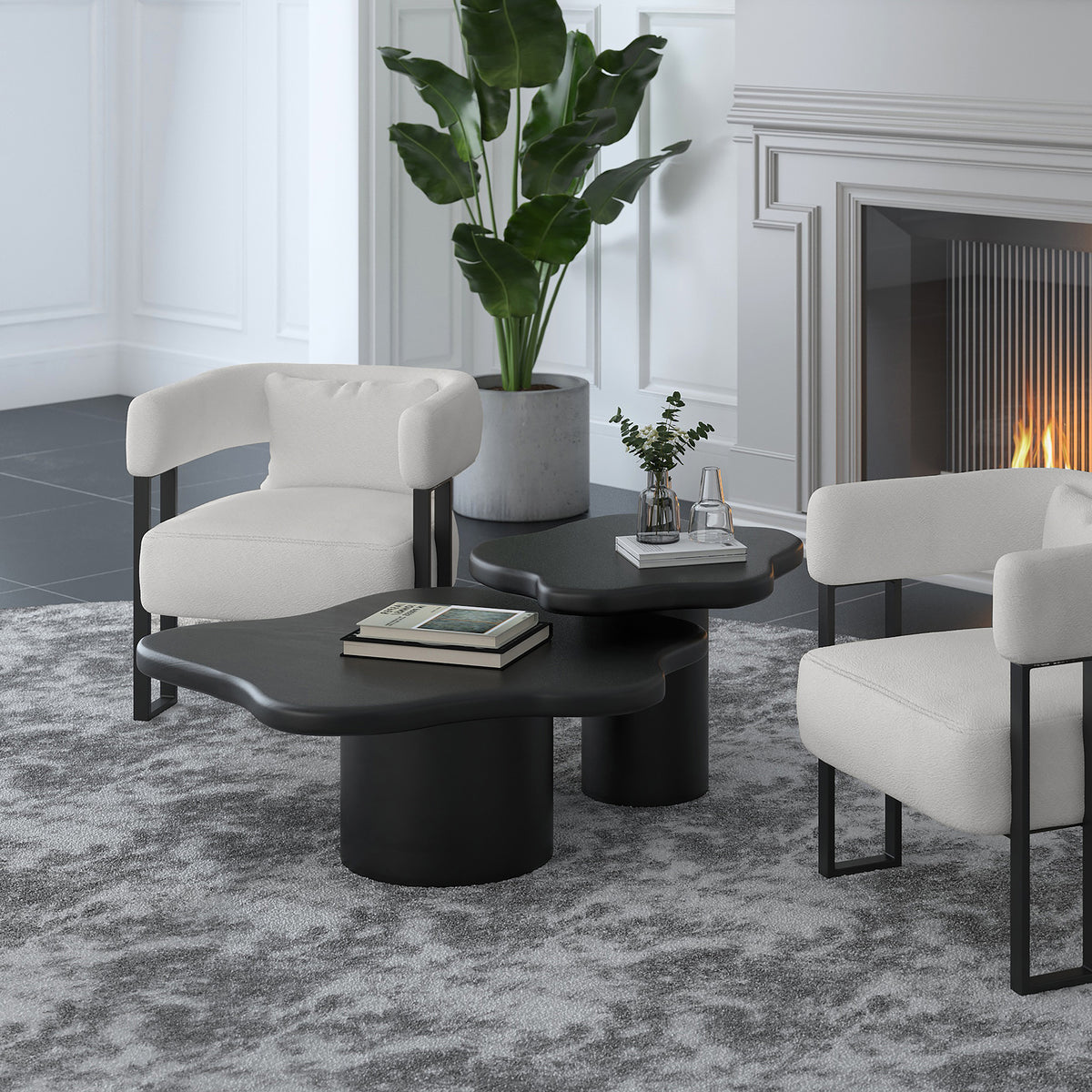 Ensemble de 2 tables basses Mayal – fini Noir | World Wide