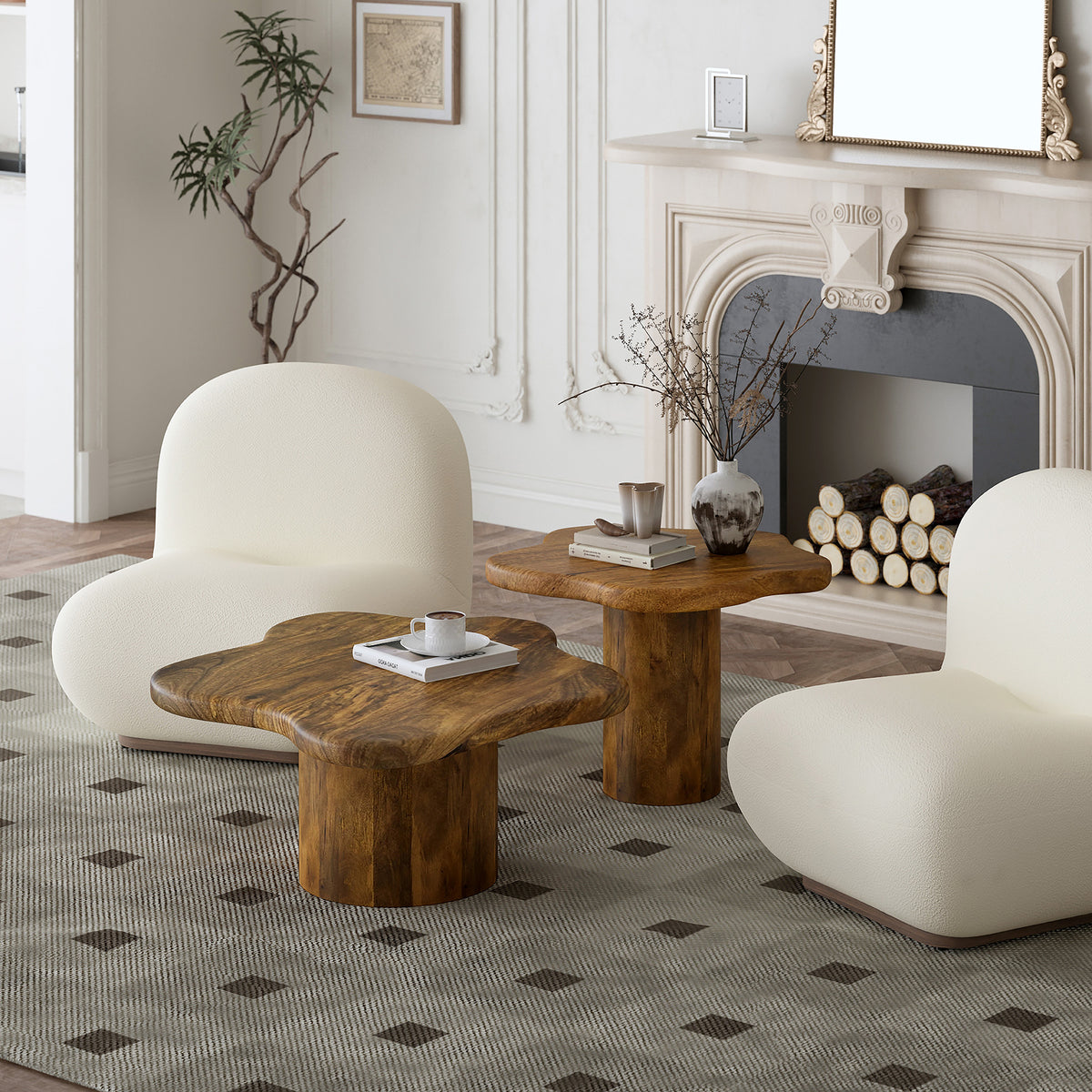 Ensemble de 2 tables basses Mayal – fini Noyer | World Wide
