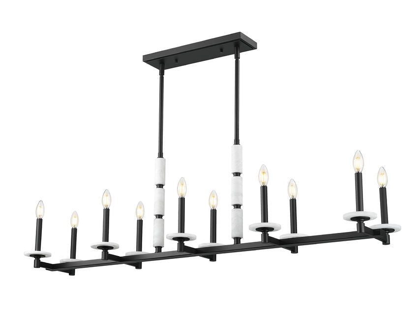 Luminaire suspendu Noir mat et albâtre | KADEN