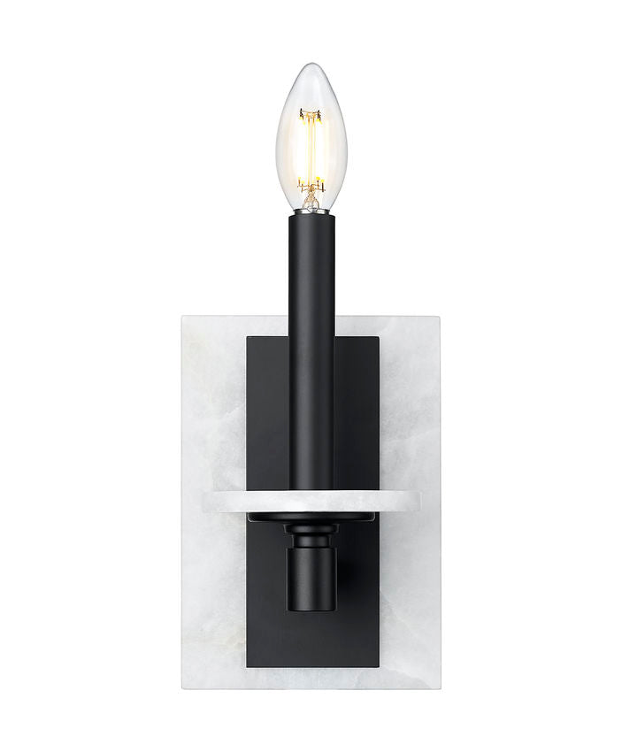 Luminaire mural Noir mat et albâtre | KADEN