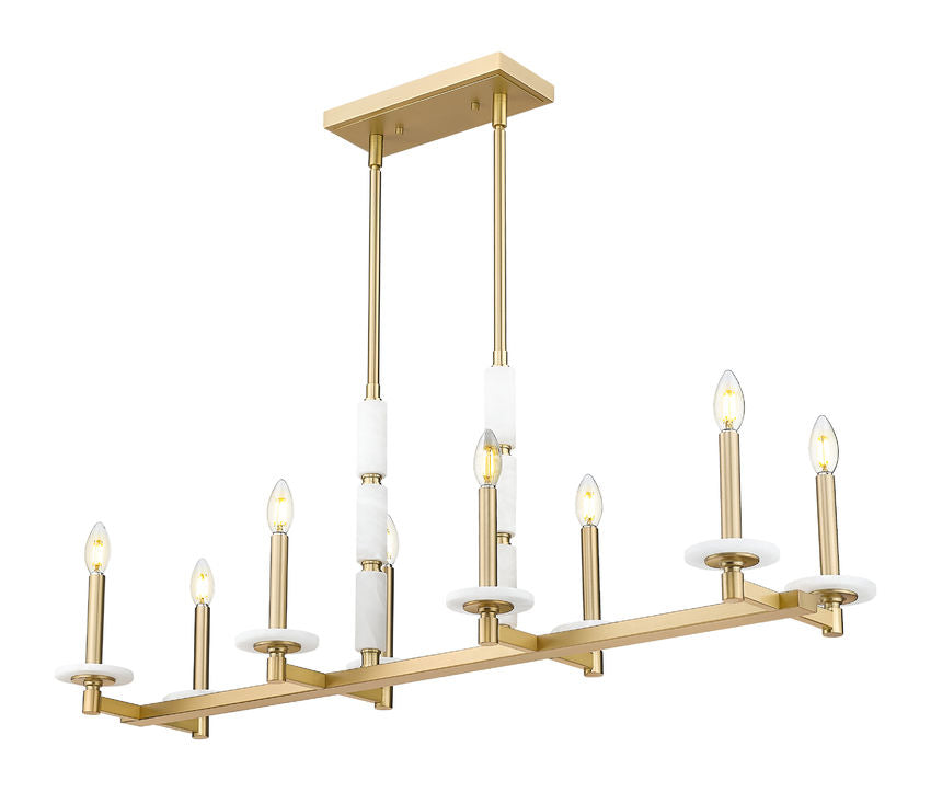 Luminaire suspendu Or moderne et albâtre | KADEN