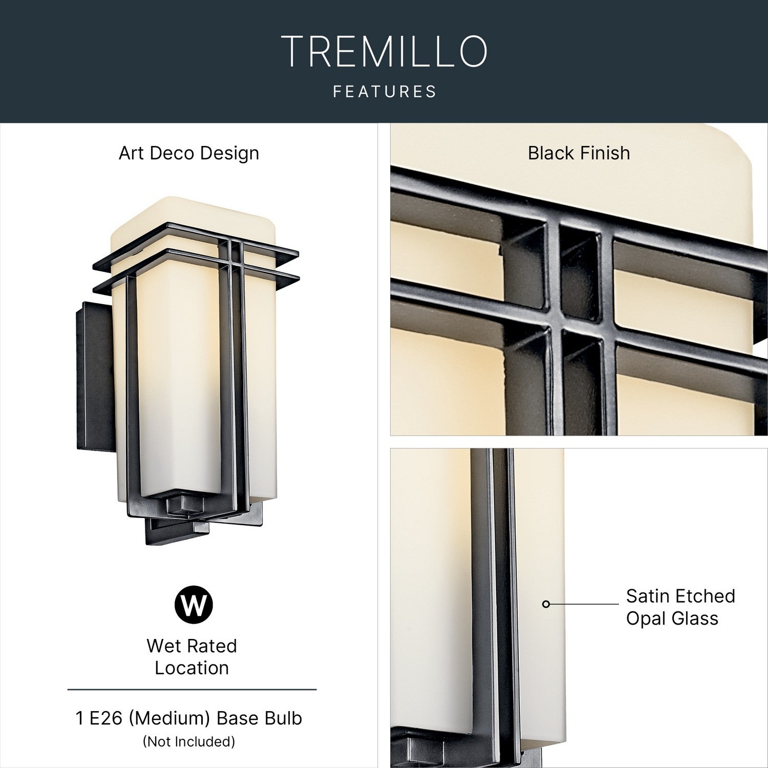 Applique murale extérieure 1 lumière | Tremillo