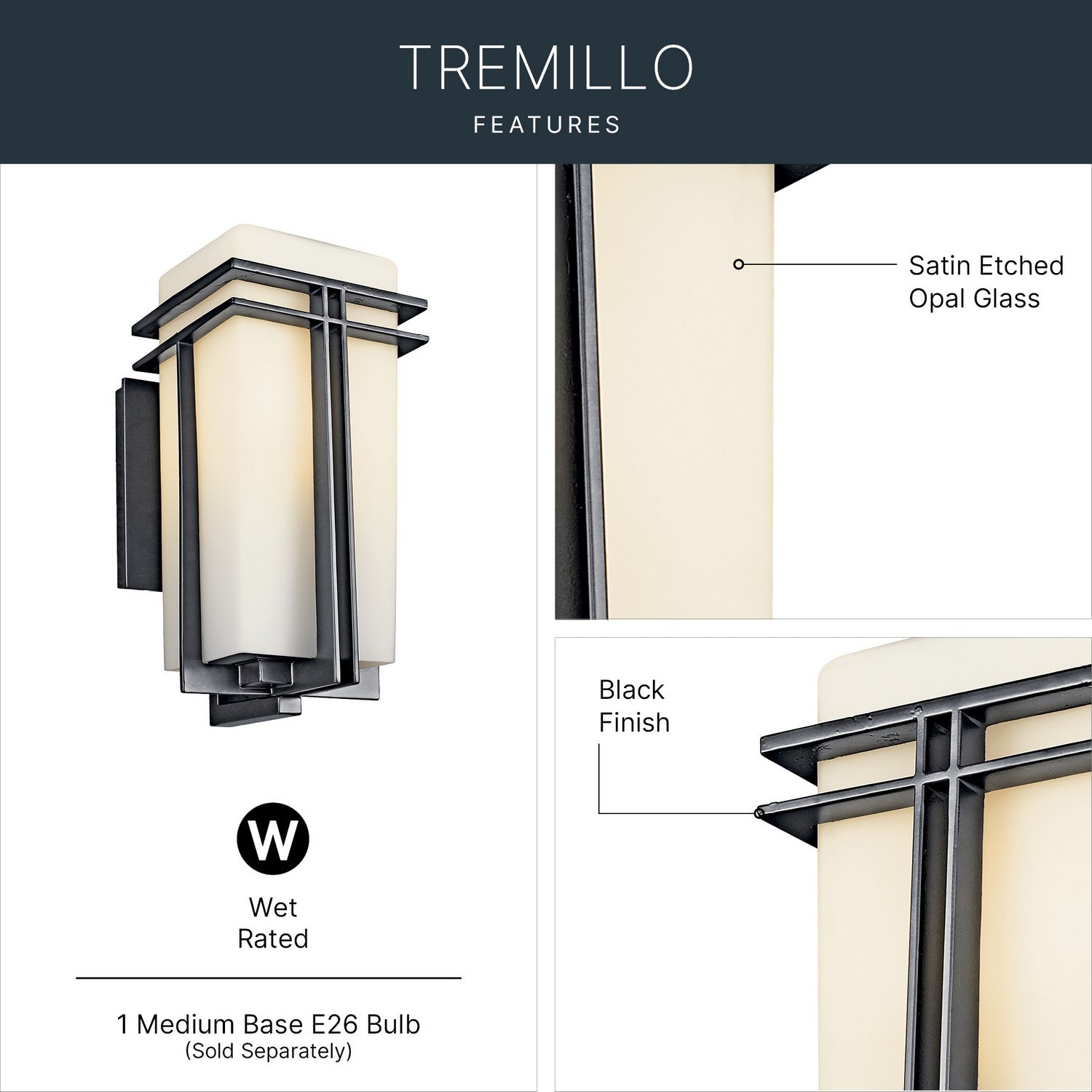 Applique murale extérieure 1 lumière | Tremillo