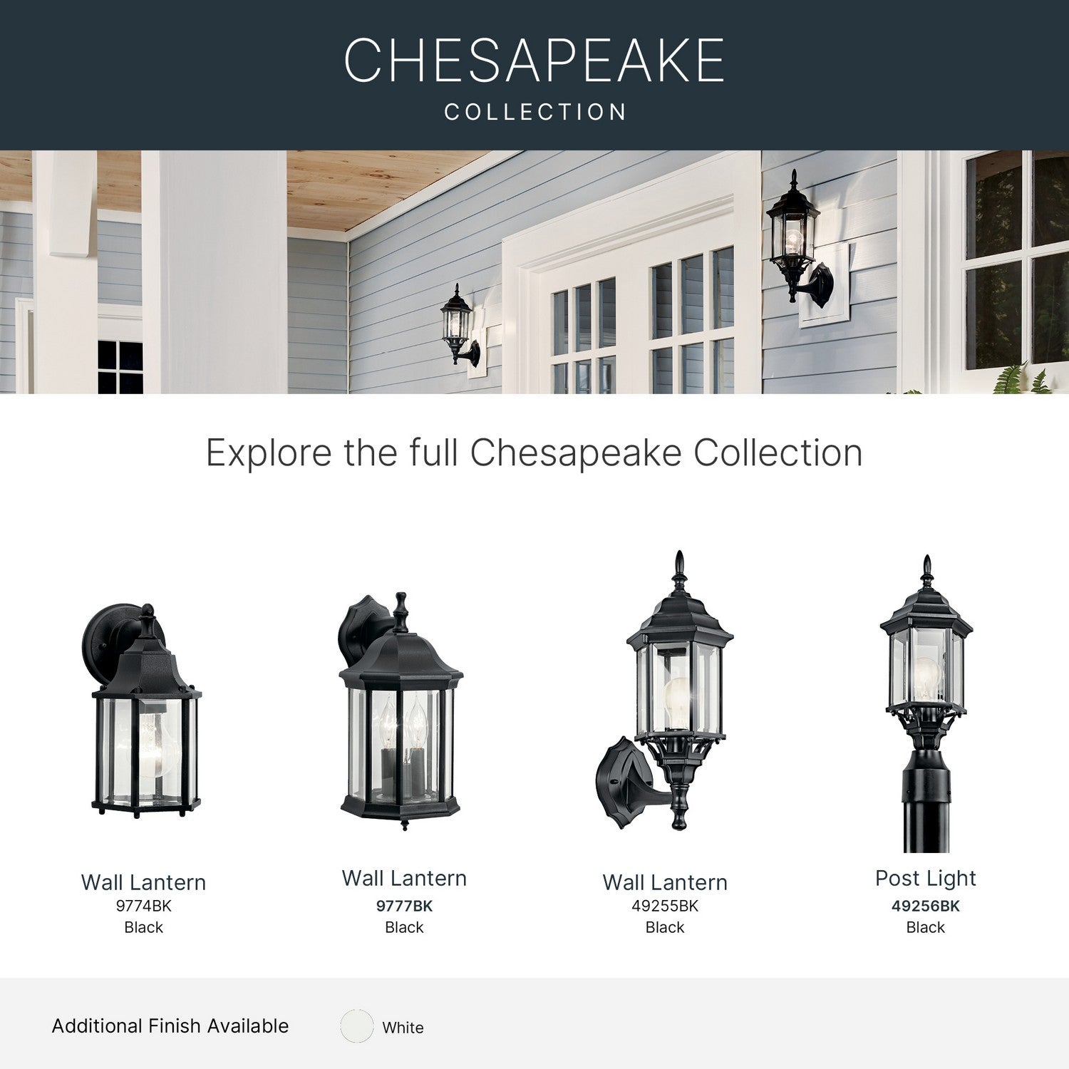 Lampadaire extérieur 1 lumière | Chesapeake