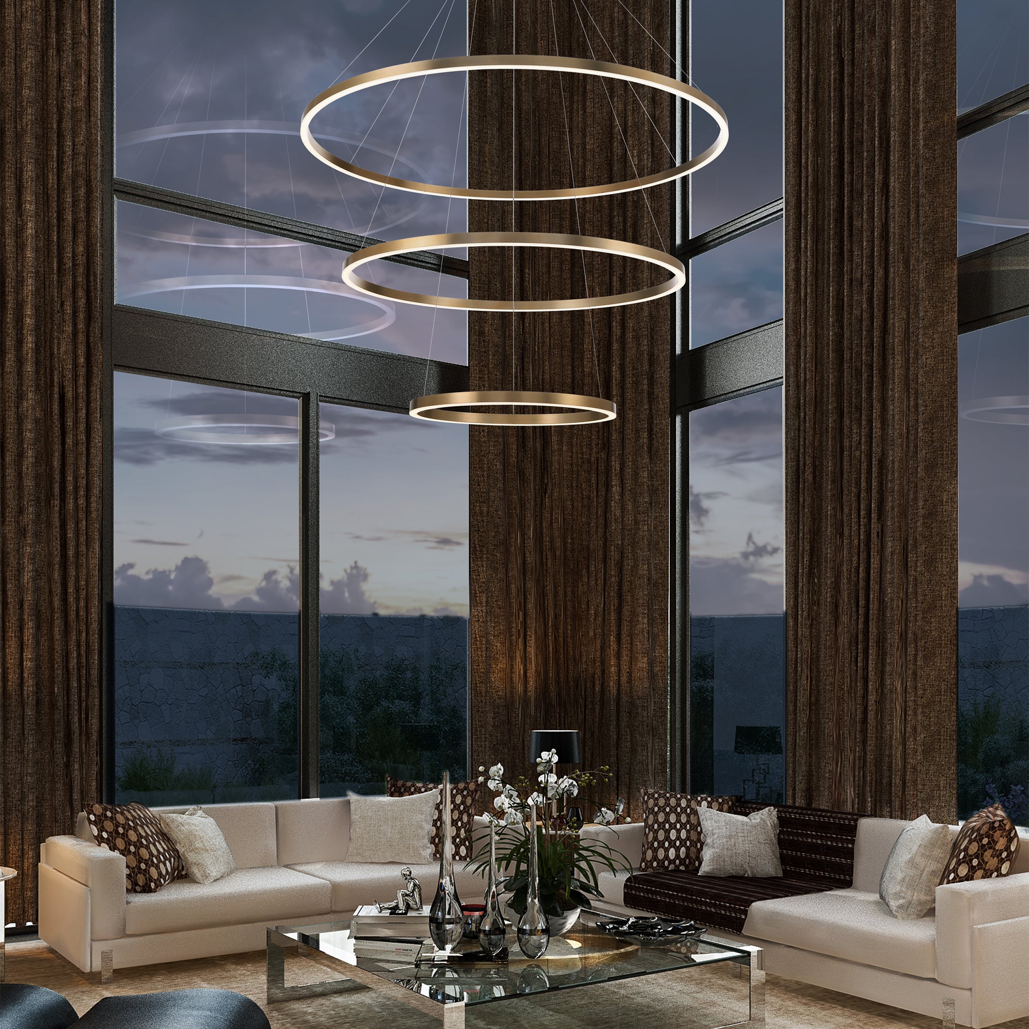 SPUNTO Chandelier Or DEL INTÉGRÉ - 31474-038 | EUROFASE