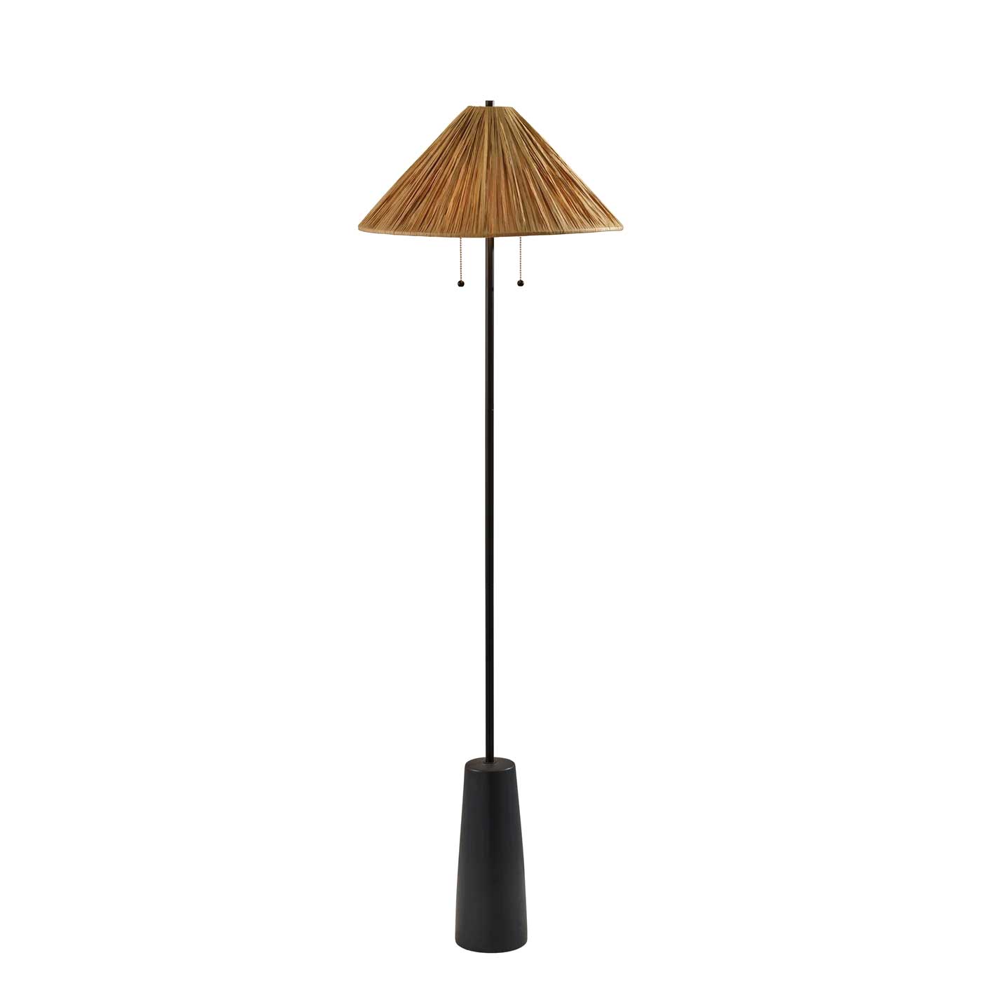 WAYLON Lampe sur plancher Noir, beige - 3246-01 | ADESSO