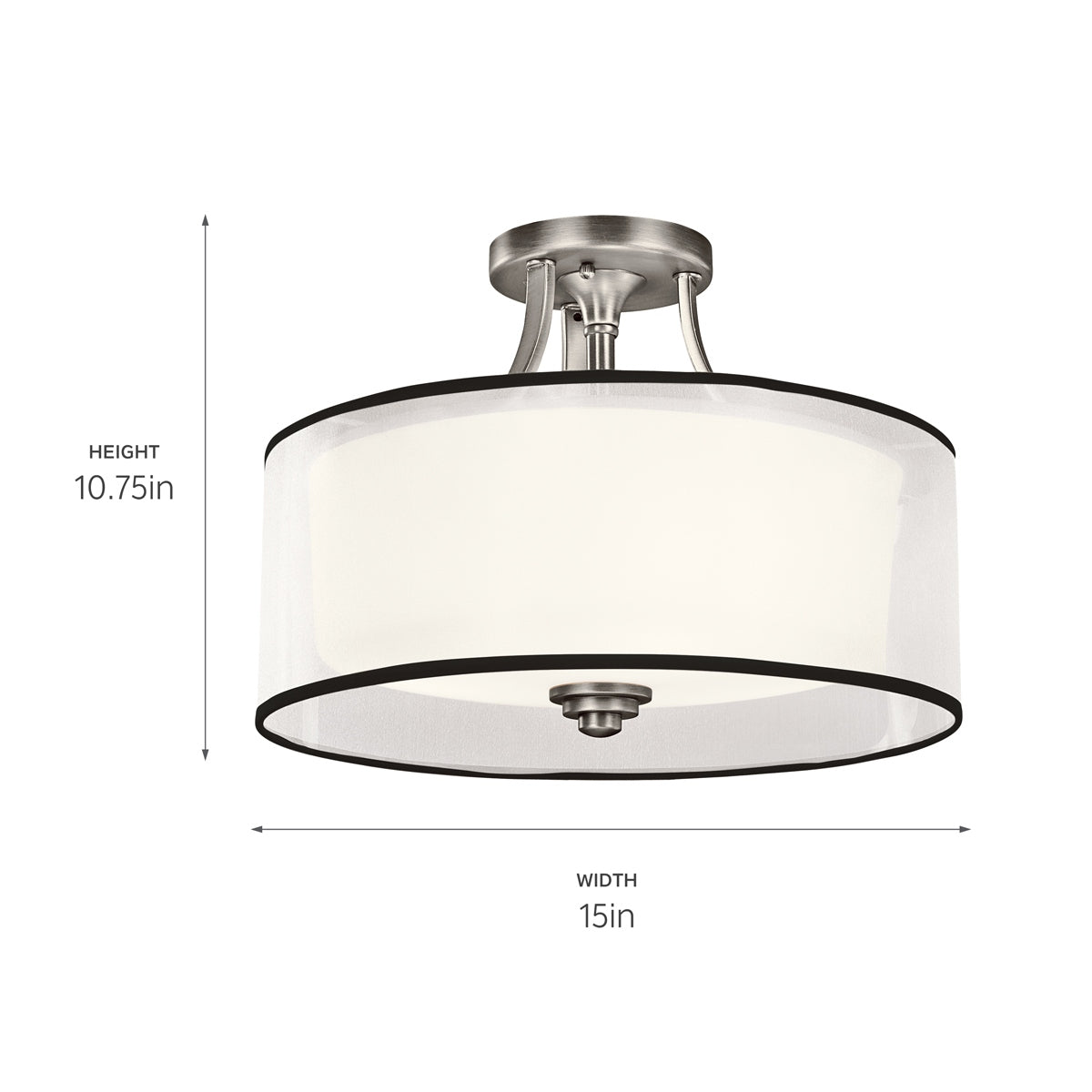 Semi-plafonnier 3 lumières | Lacey