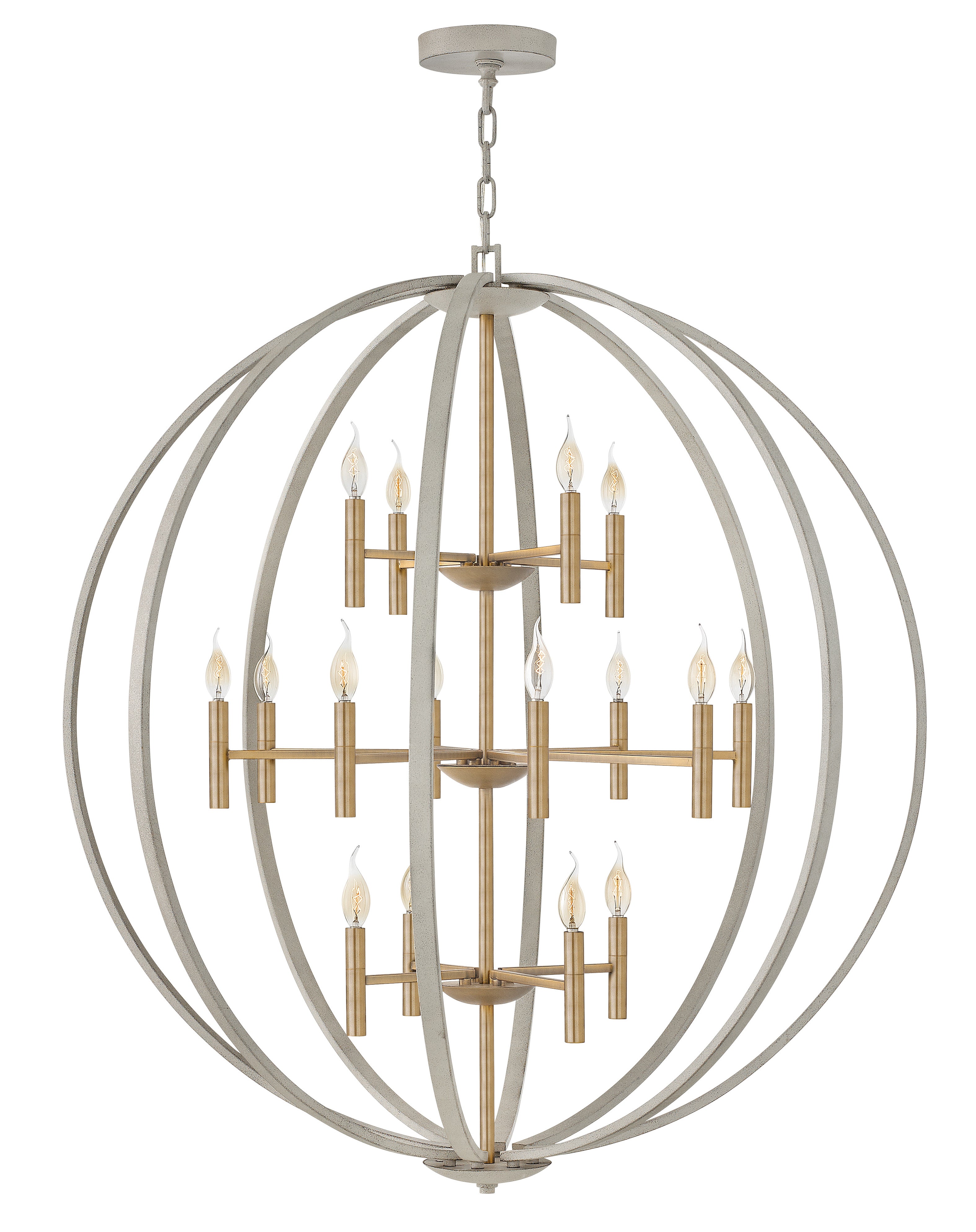 EUCLID Chandelier Gris - 3464CG | HINKLEY