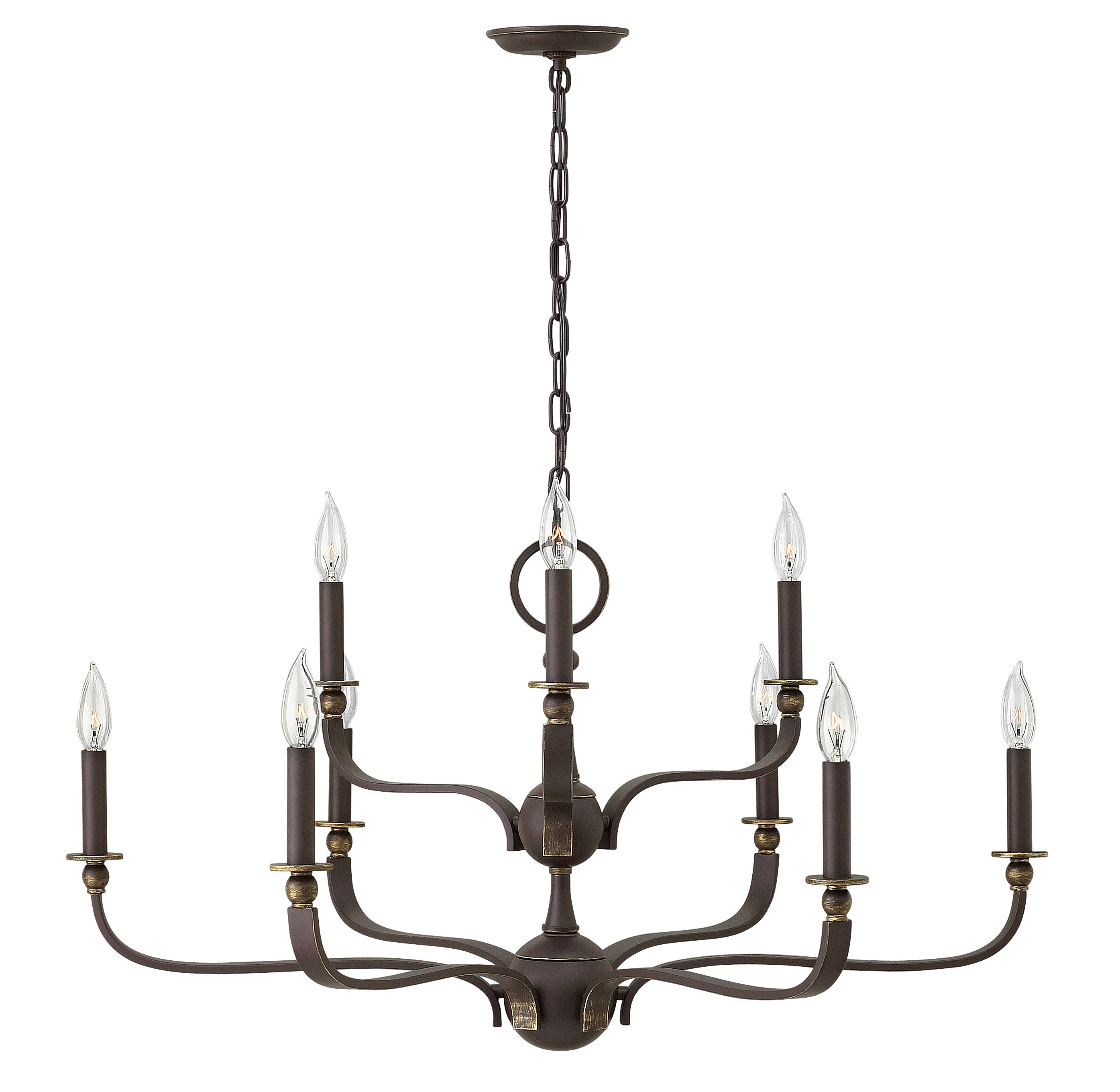 RUTHERFORD Chandelier Bronze - 3599OZ | HINKLEY