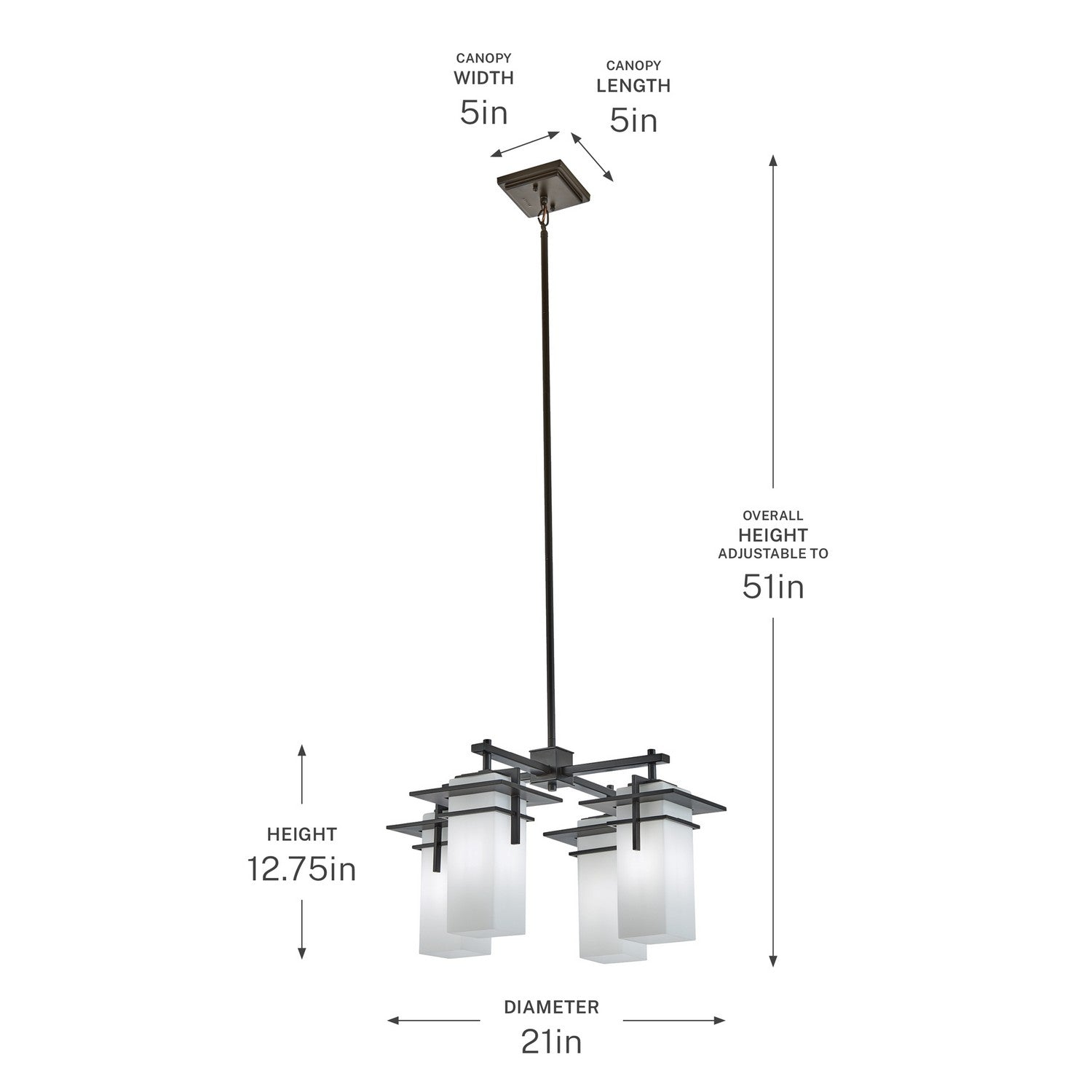 Lustre extérieur 4 lumières | Caterham