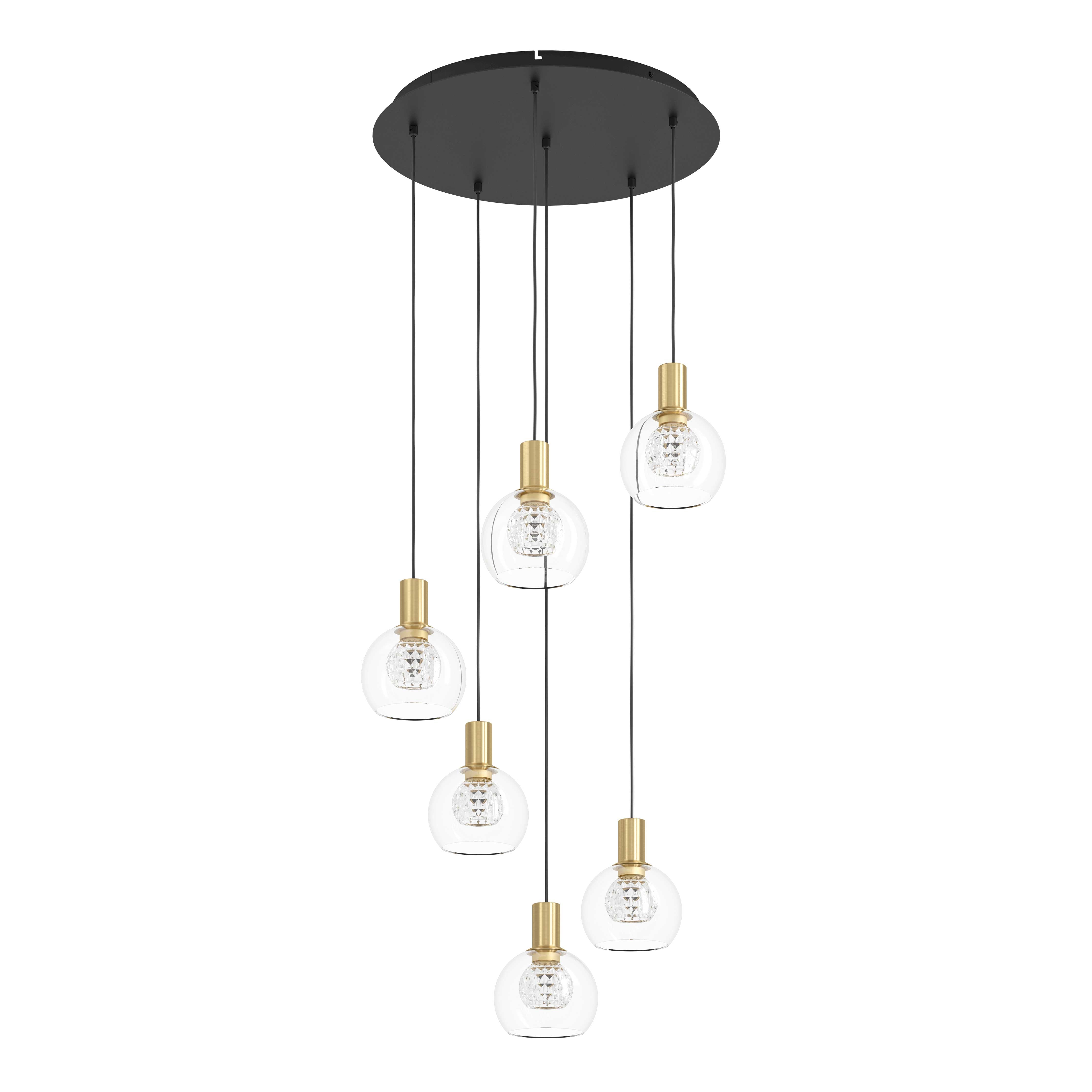 TERQUE Luminaire suspendu Noir, or DEL INTÉGRÉ - 390279A | EGLO