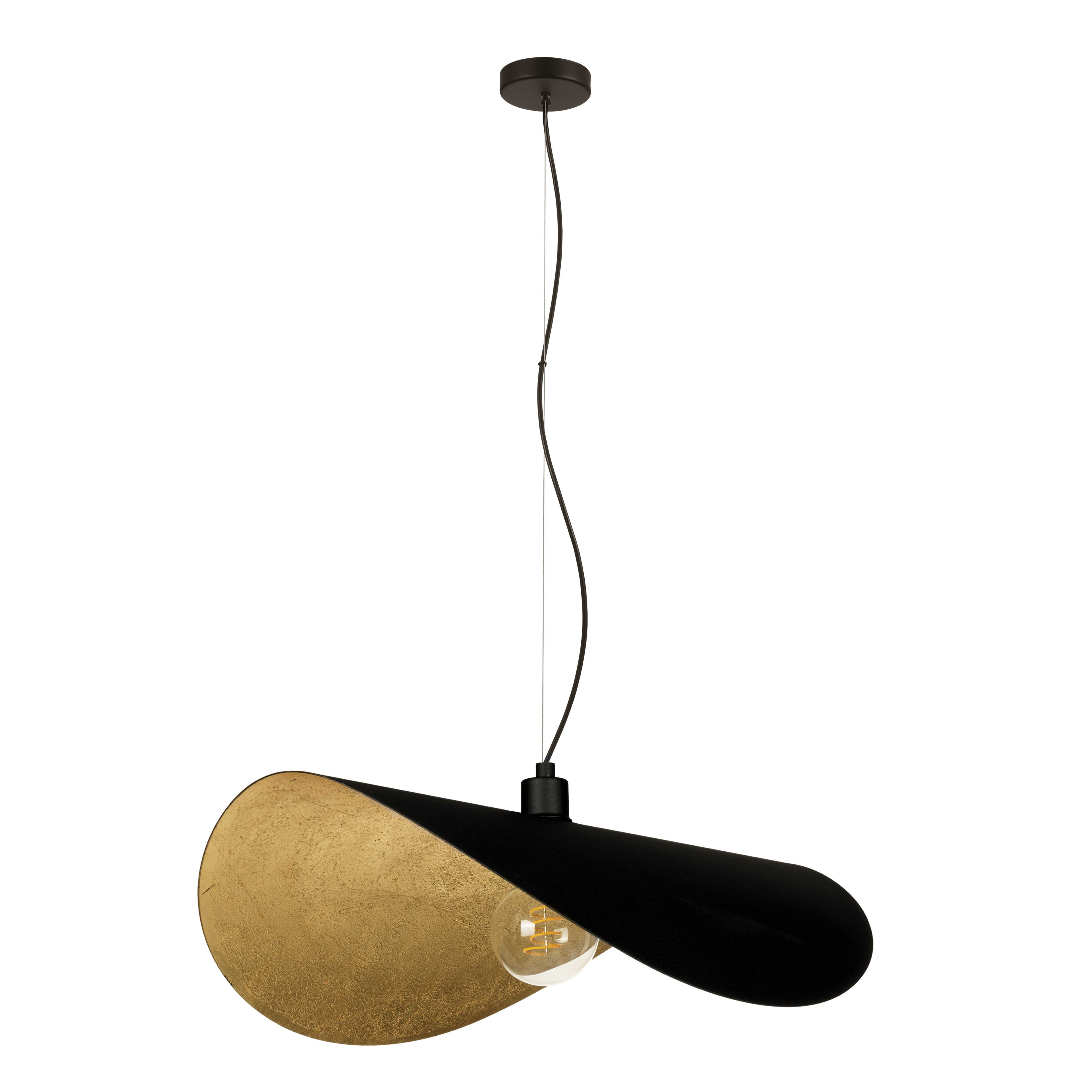 Luminaire suspendu Noir et feuilles d'or | SACEDA