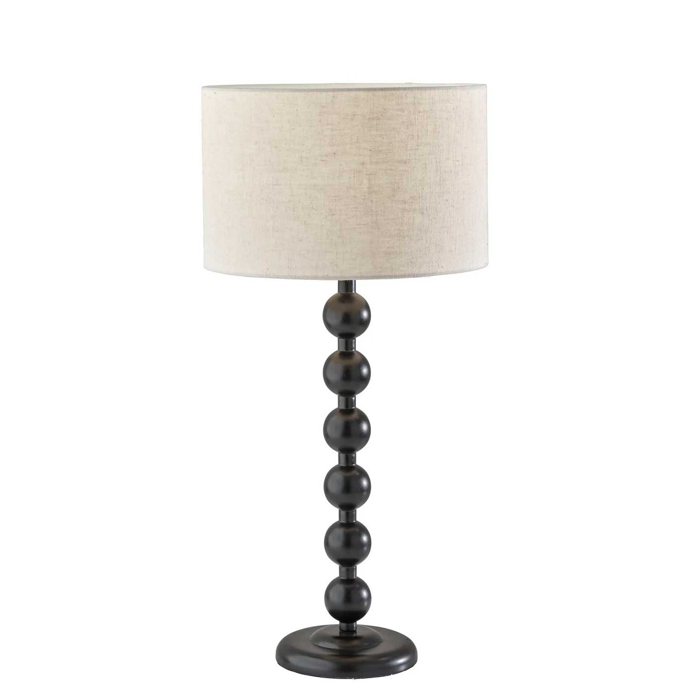 ORCHARD Lampe sur table Bois, Noir - 741809 | ADESSO