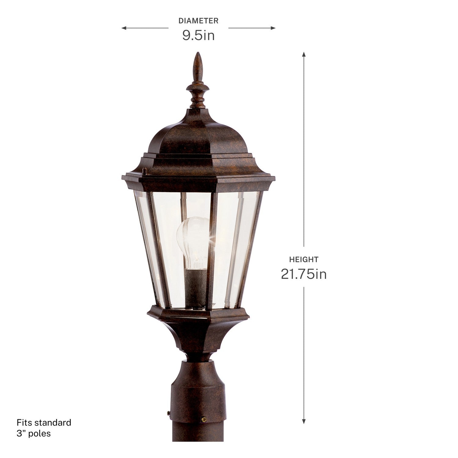 Lampadaire extérieur 1 lumière | Madison