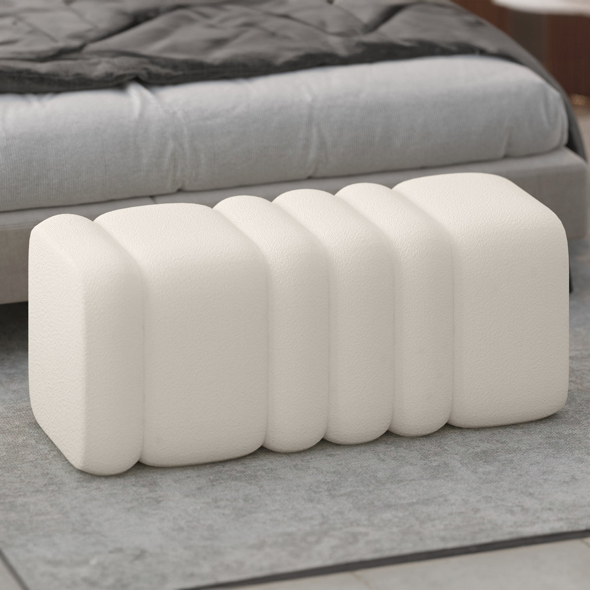 Ottomane-banc rectangulaire Rigel – fini IVOIRE | World Wide