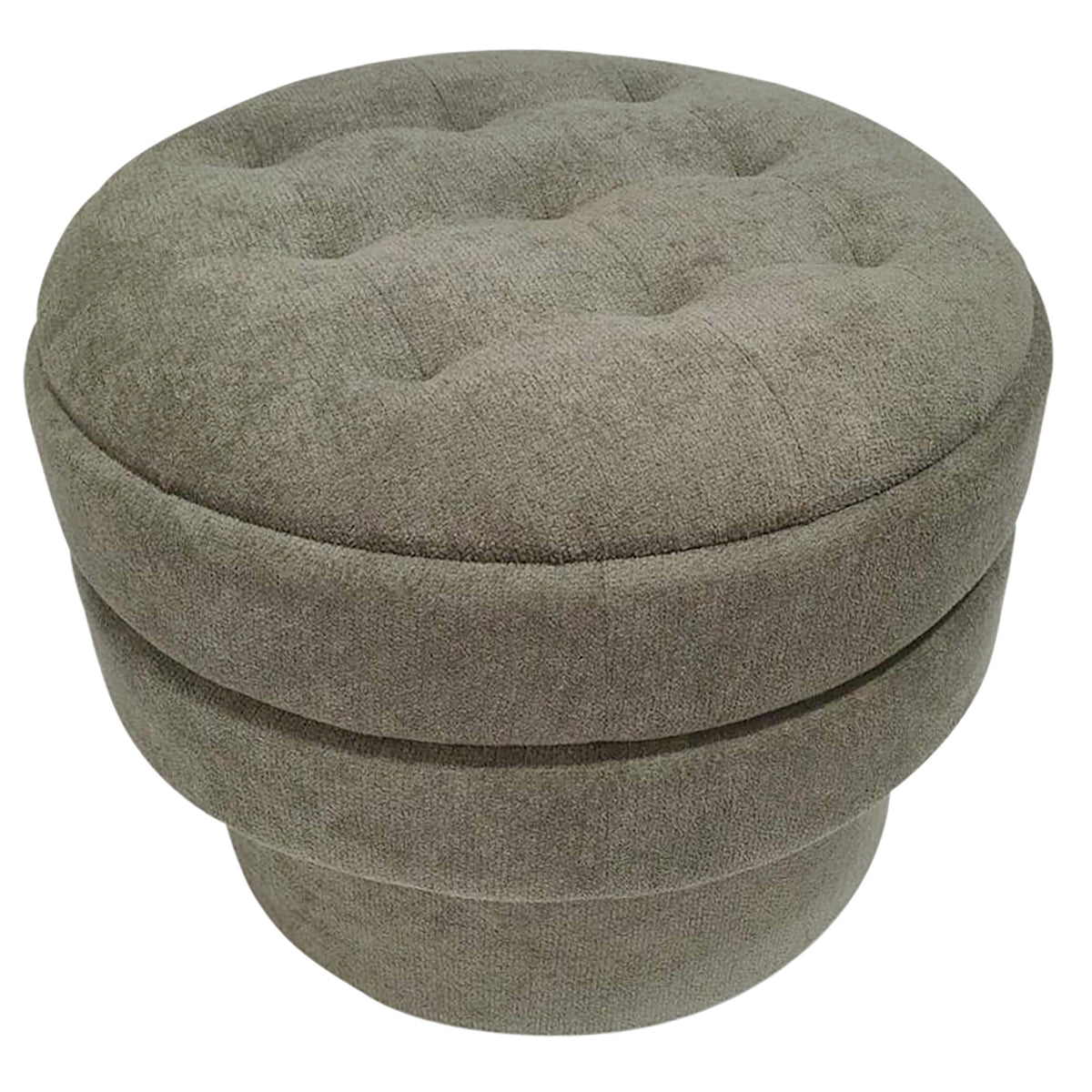 Ottomane de rangement ronde Kepler – fini VERT MOUSSE | World Wide