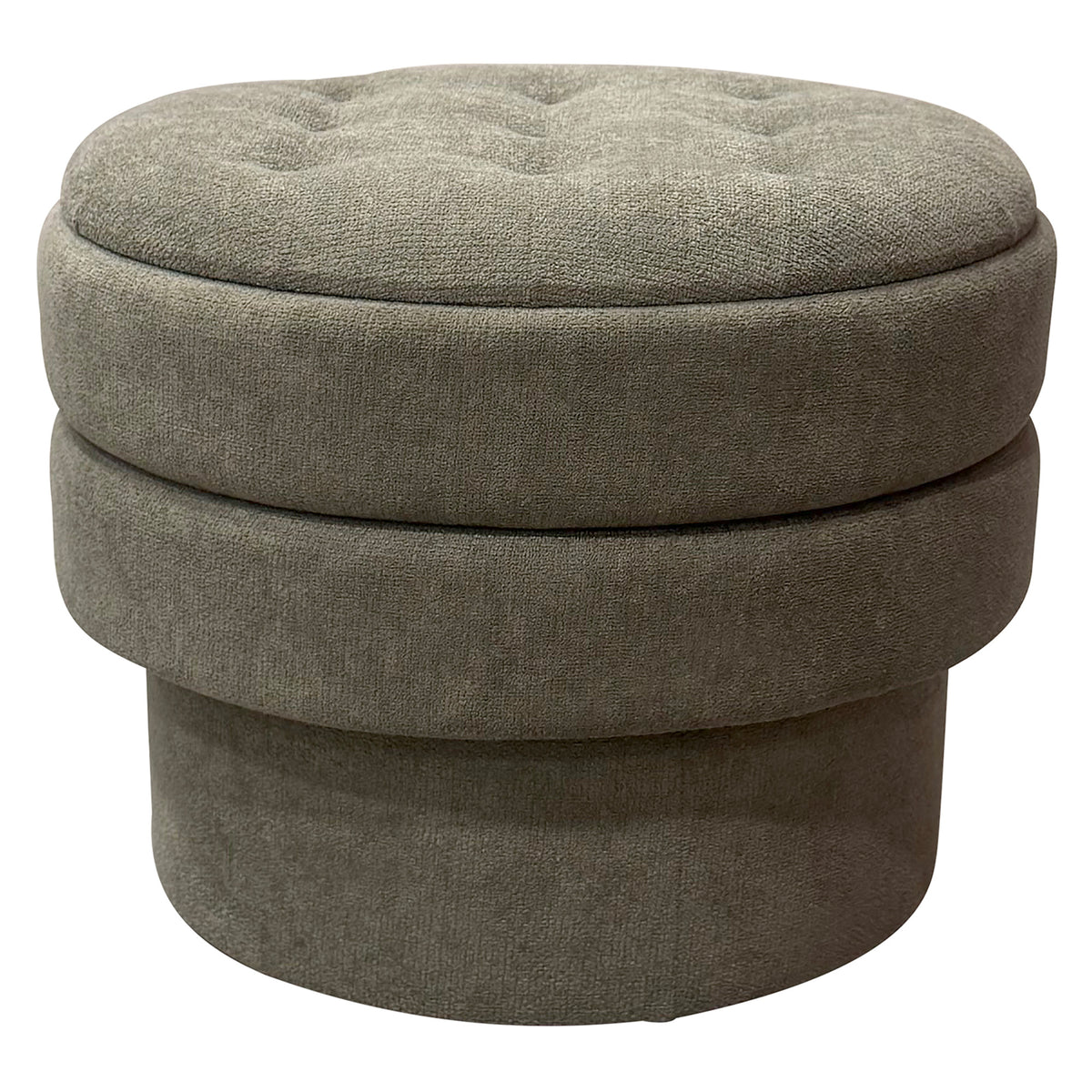 Ottomane de rangement ronde Kepler – fini VERT MOUSSE | World Wide