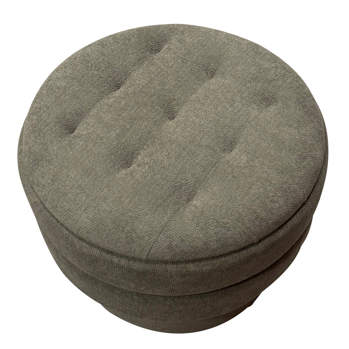 Ottomane de rangement ronde Kepler – fini VERT MOUSSE | World Wide