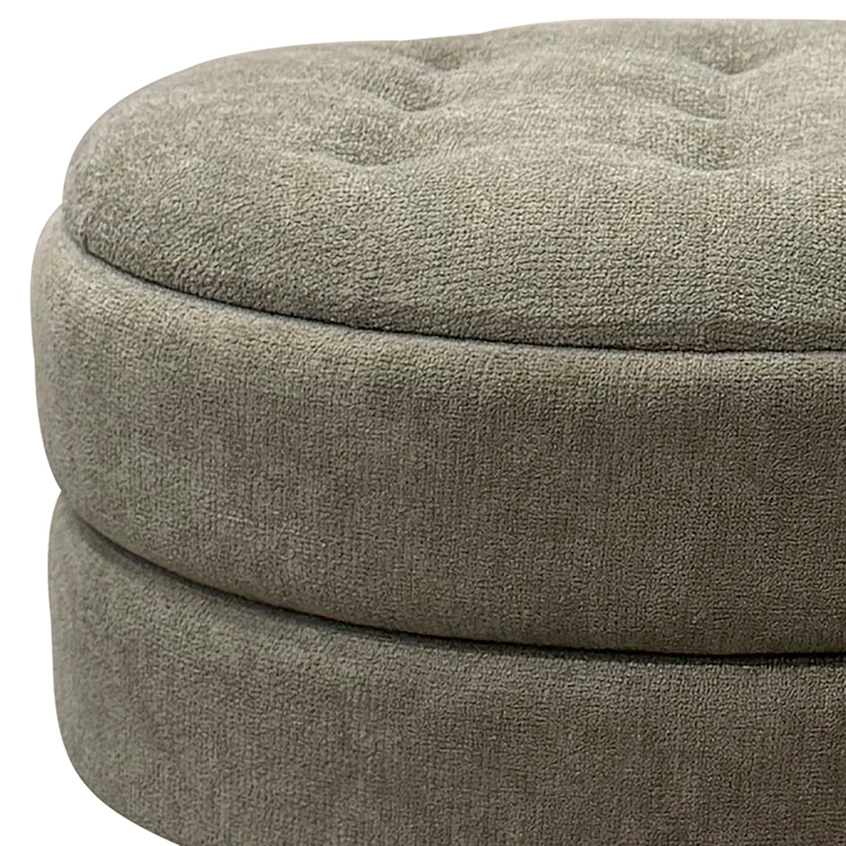 Ottomane de rangement ronde Kepler – fini VERT MOUSSE | World Wide