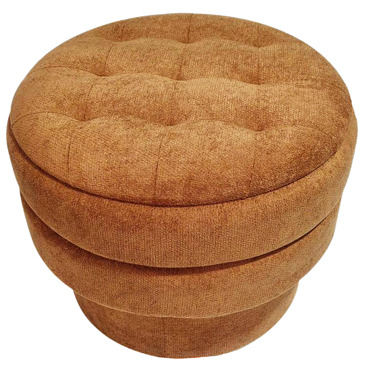 Ottomane de rangement ronde Kepler – fini ROUILLER | World Wide