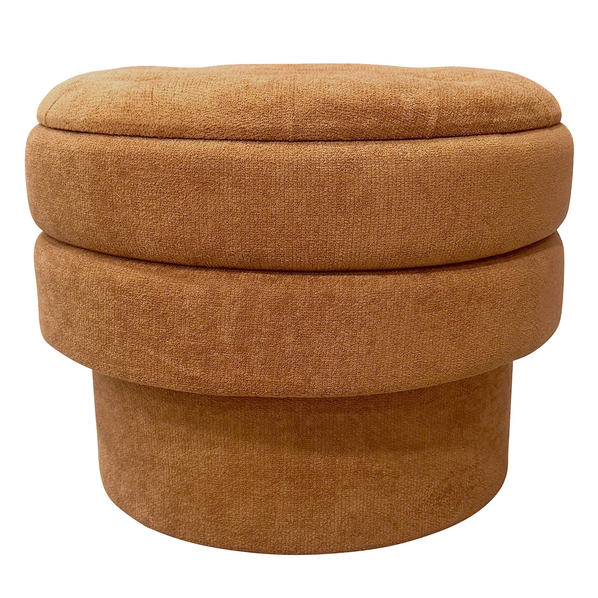 Ottomane de rangement ronde Kepler – fini ROUILLER | World Wide