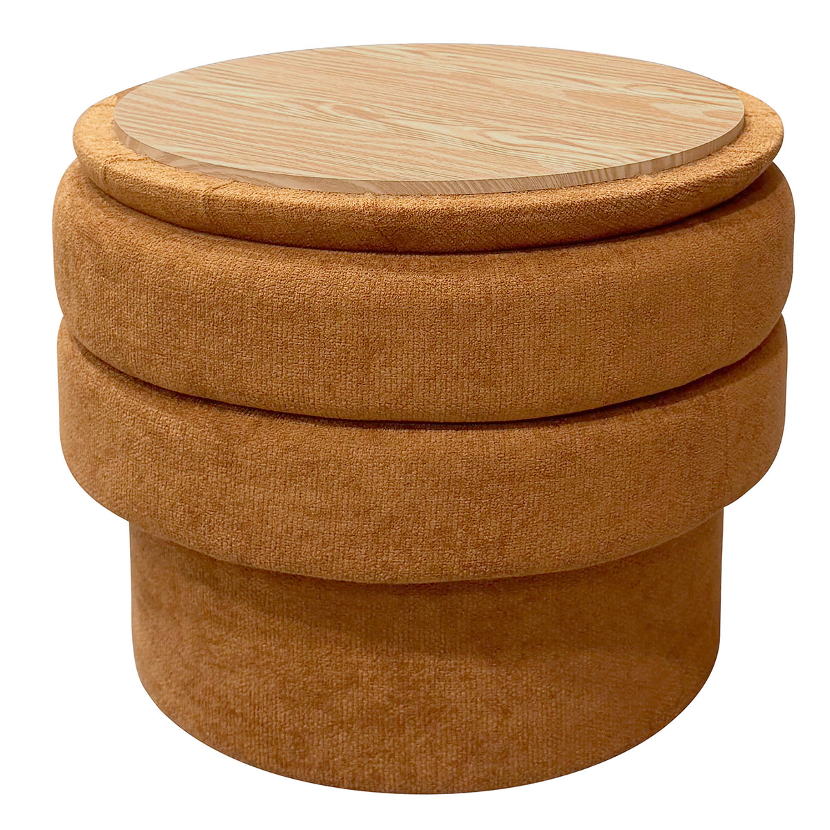 Ottomane de rangement ronde Kepler – fini ROUILLER | World Wide