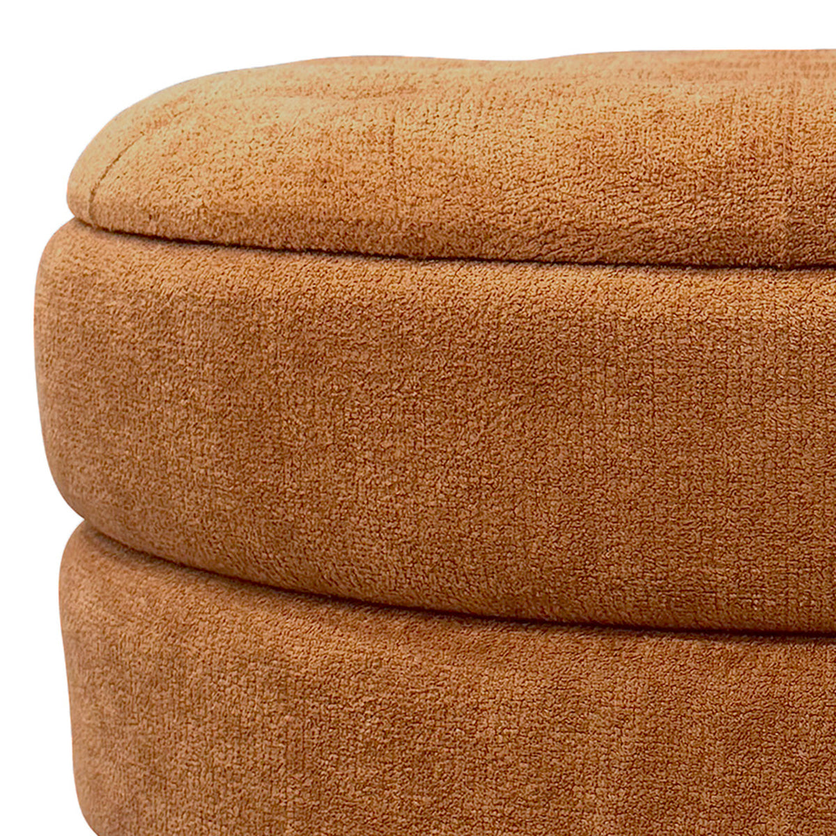 Ottomane de rangement ronde Kepler – fini ROUILLER | World Wide