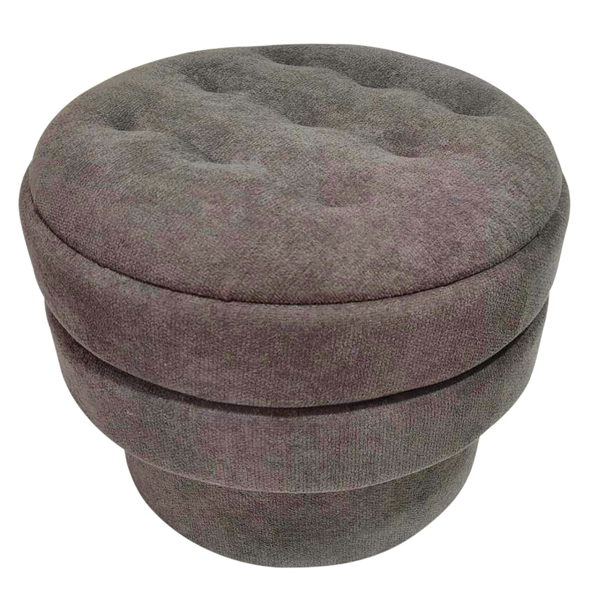 Ottomane de rangement ronde Kepler – fini CHARBON CHAUD | World Wide