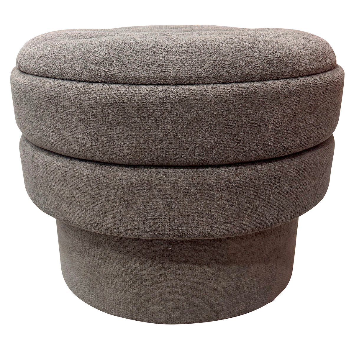 Ottomane de rangement ronde Kepler – fini CHARBON CHAUD | World Wide