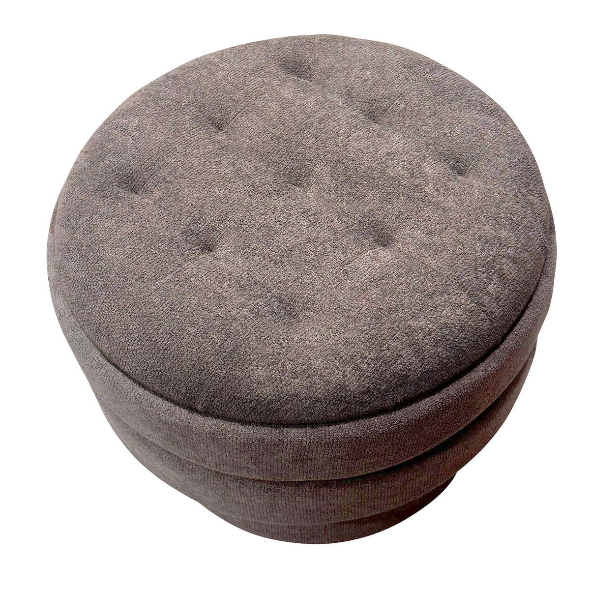 Ottomane de rangement ronde Kepler – fini CHARBON CHAUD | World Wide